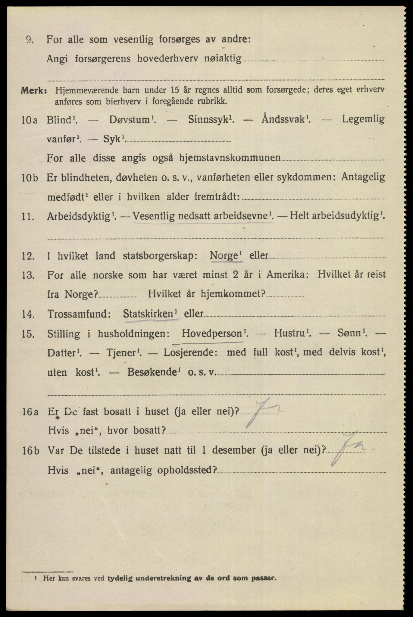 SAKO, 1920 census for Kongsberg, 1920, p. 7239