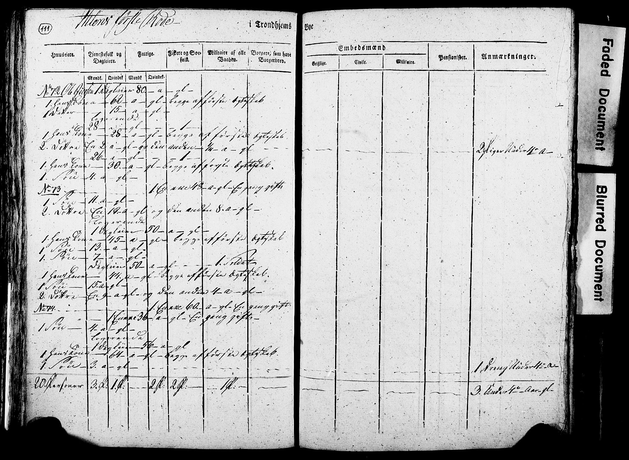 RA, Census 1815 for Trondheim, 1815, p. 311