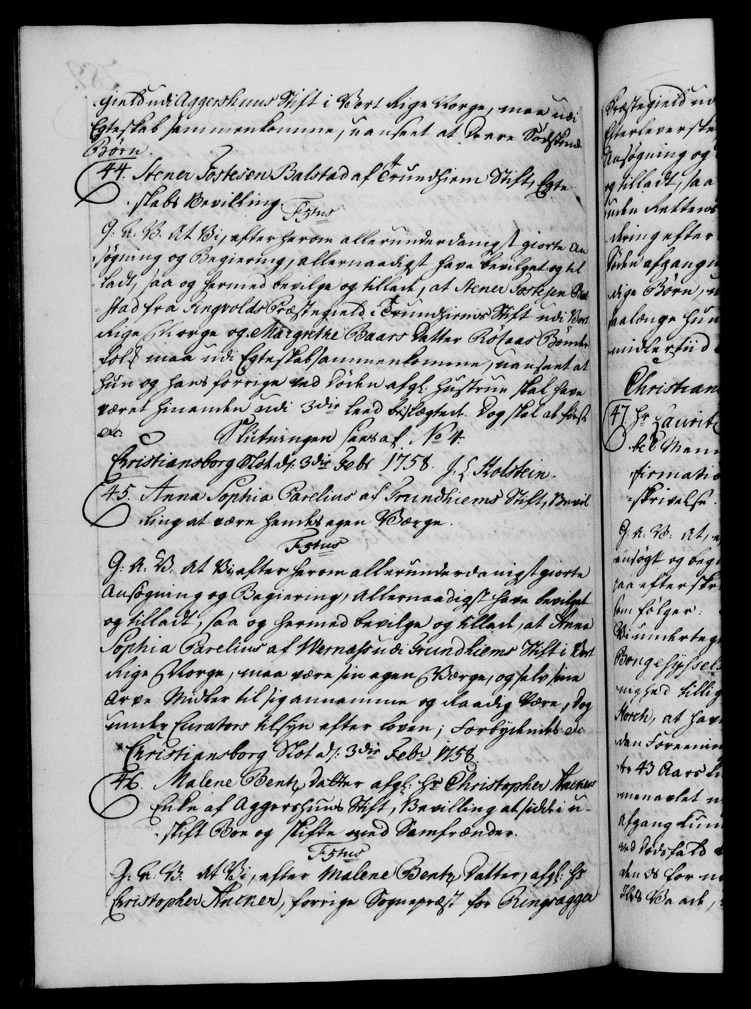 Danske Kanselli 1572-1799, RA/EA-3023/F/Fc/Fca/Fcaa/L0040: Norske registre, 1757-1759, p. 289b