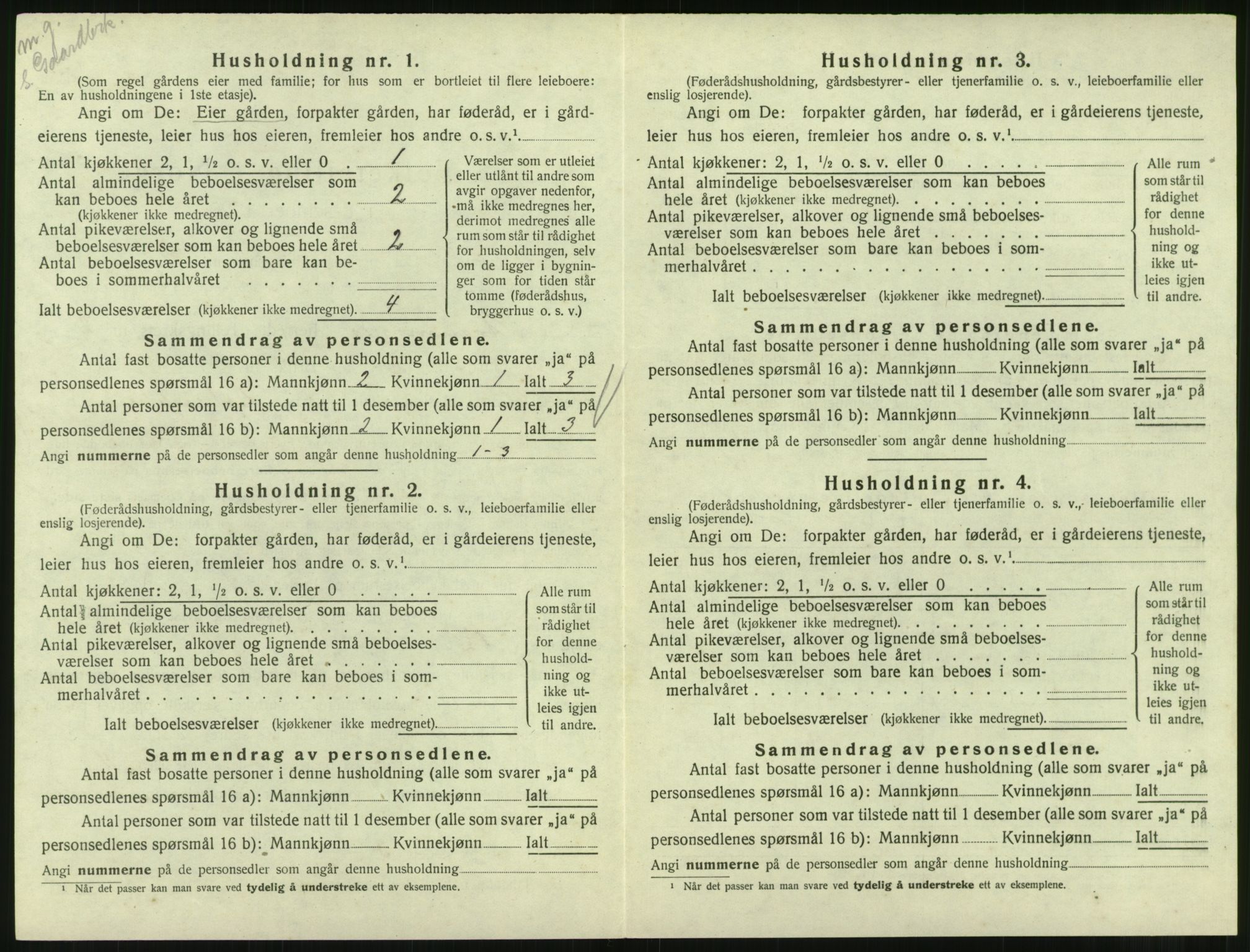 SAT, 1920 census for Straumsnes, 1920, p. 142