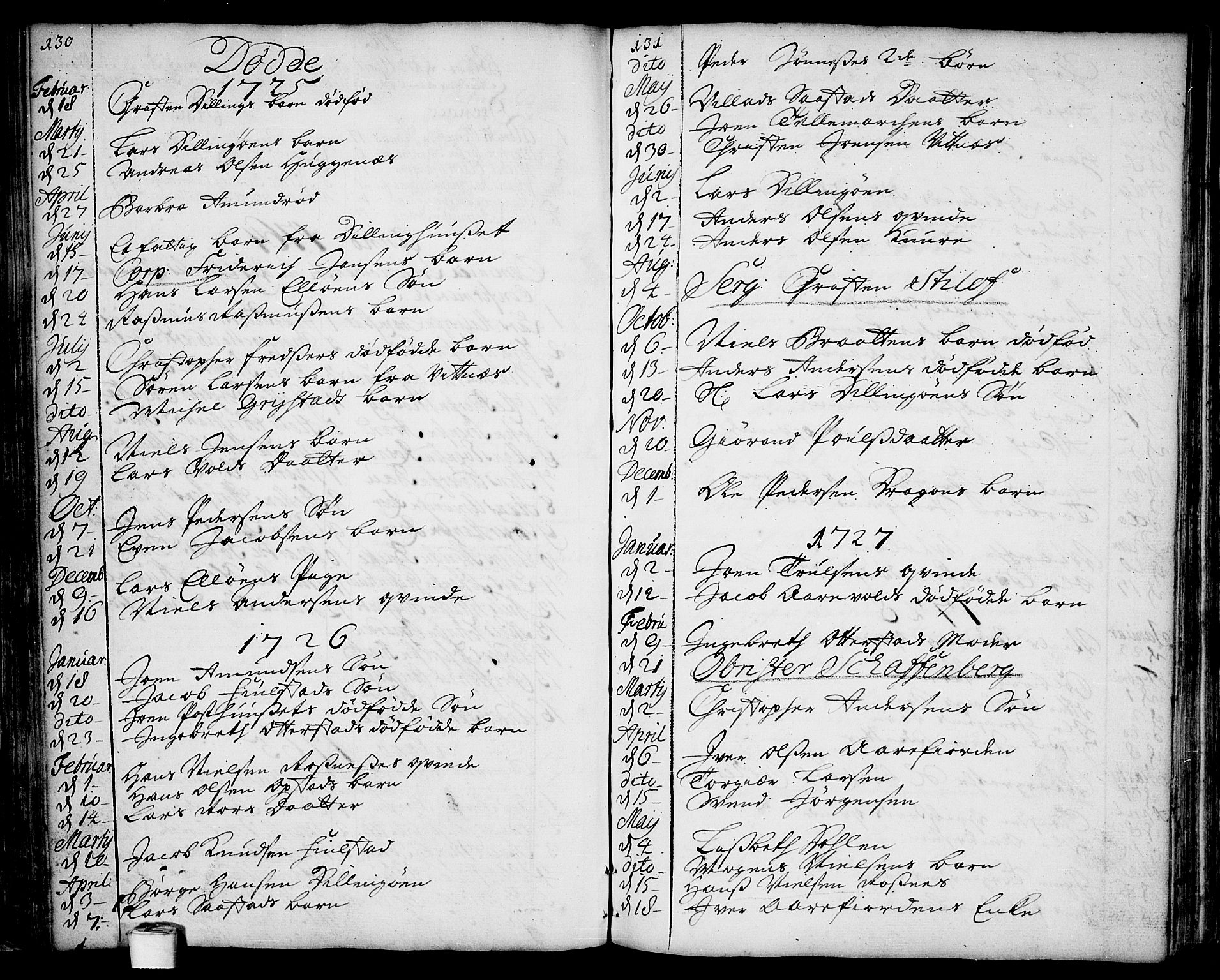 Rygge prestekontor Kirkebøker, SAO/A-10084b/F/Fa/L0001: Parish register (official) no. 1, 1725-1771, p. 130-131