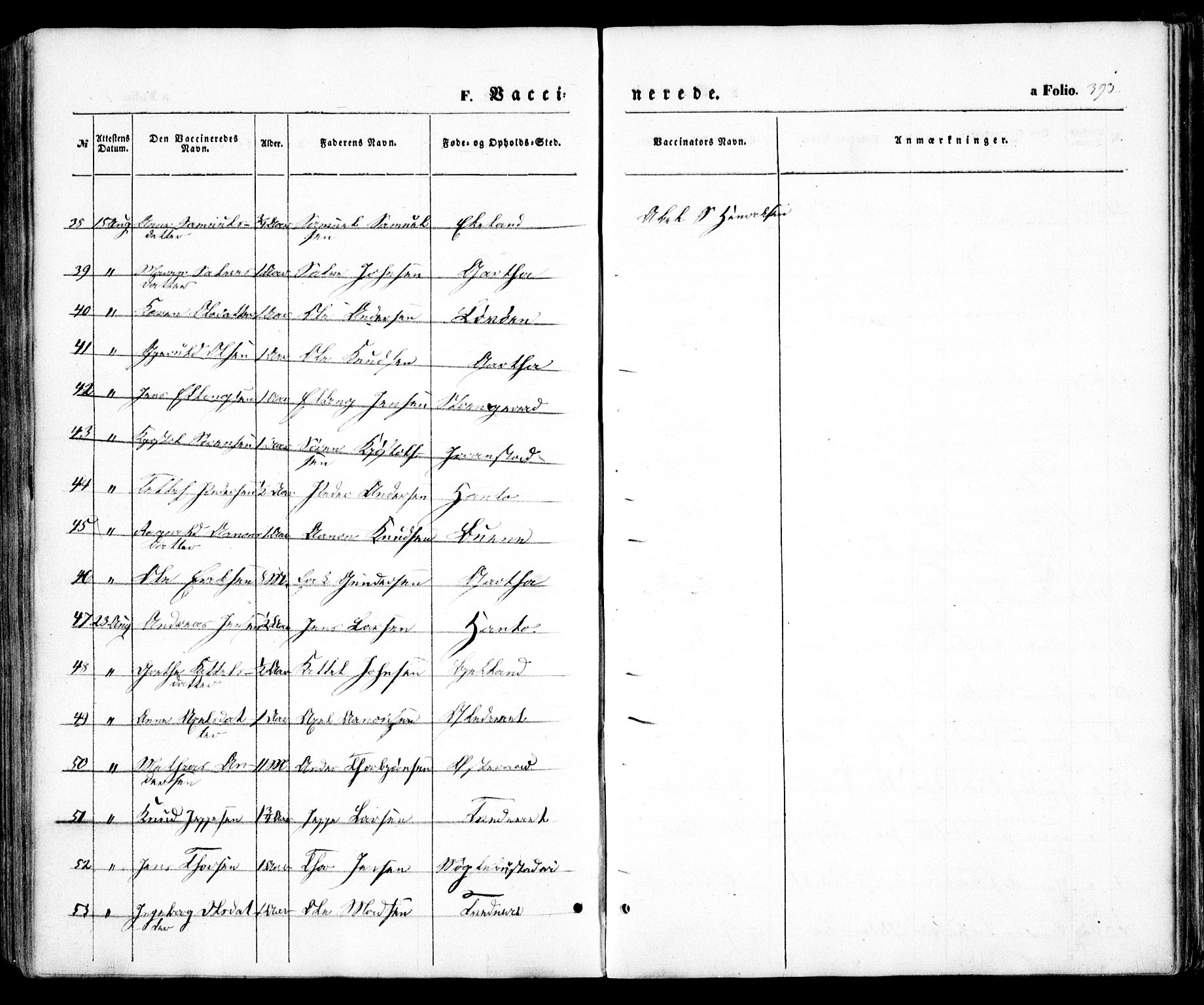 Holt sokneprestkontor, AV/SAK-1111-0021/F/Fa/L0008: Parish register (official) no. A 8, 1849-1860, p. 393