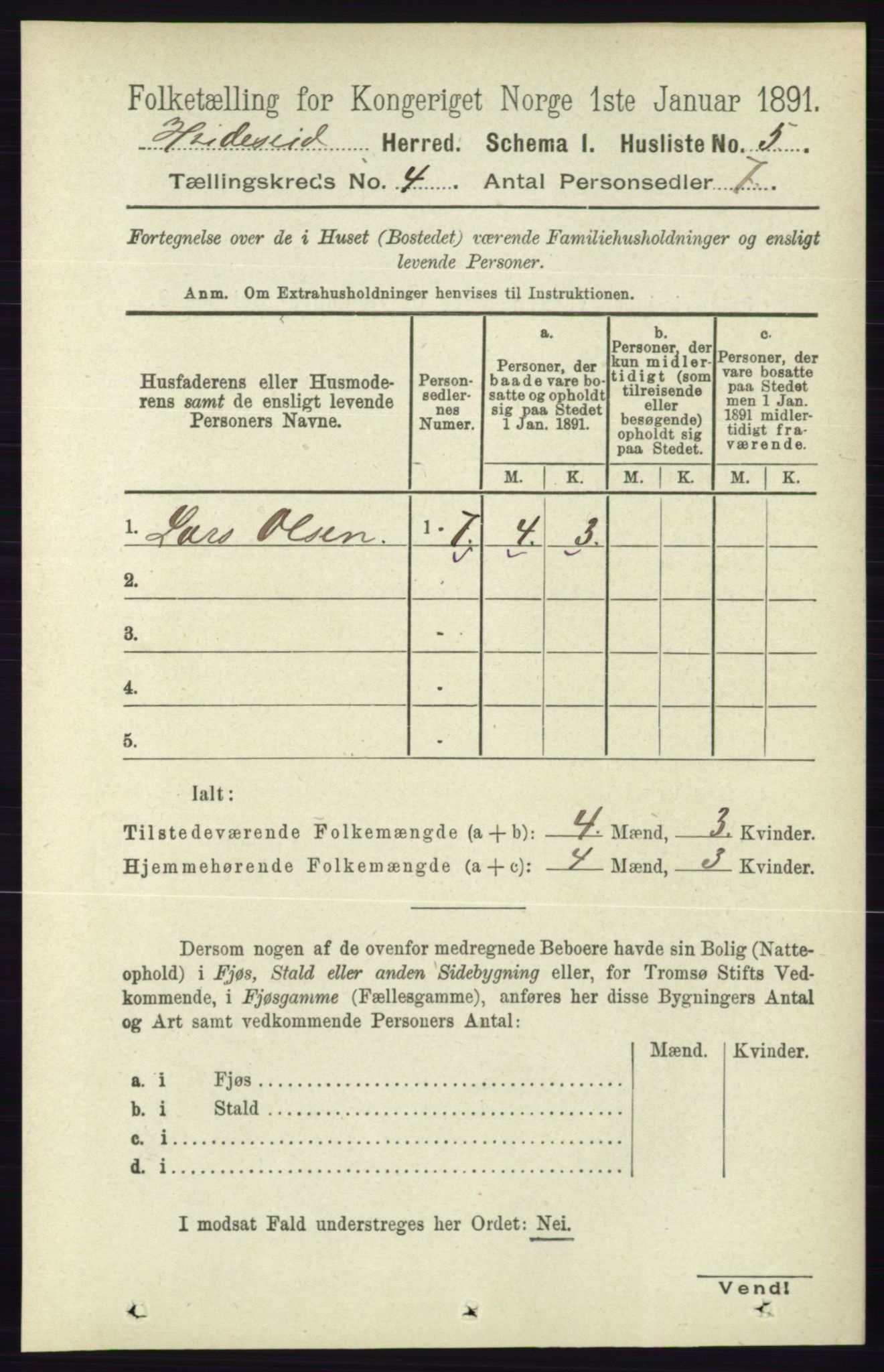 RA, 1891 census for 0829 Kviteseid, 1891, p. 709