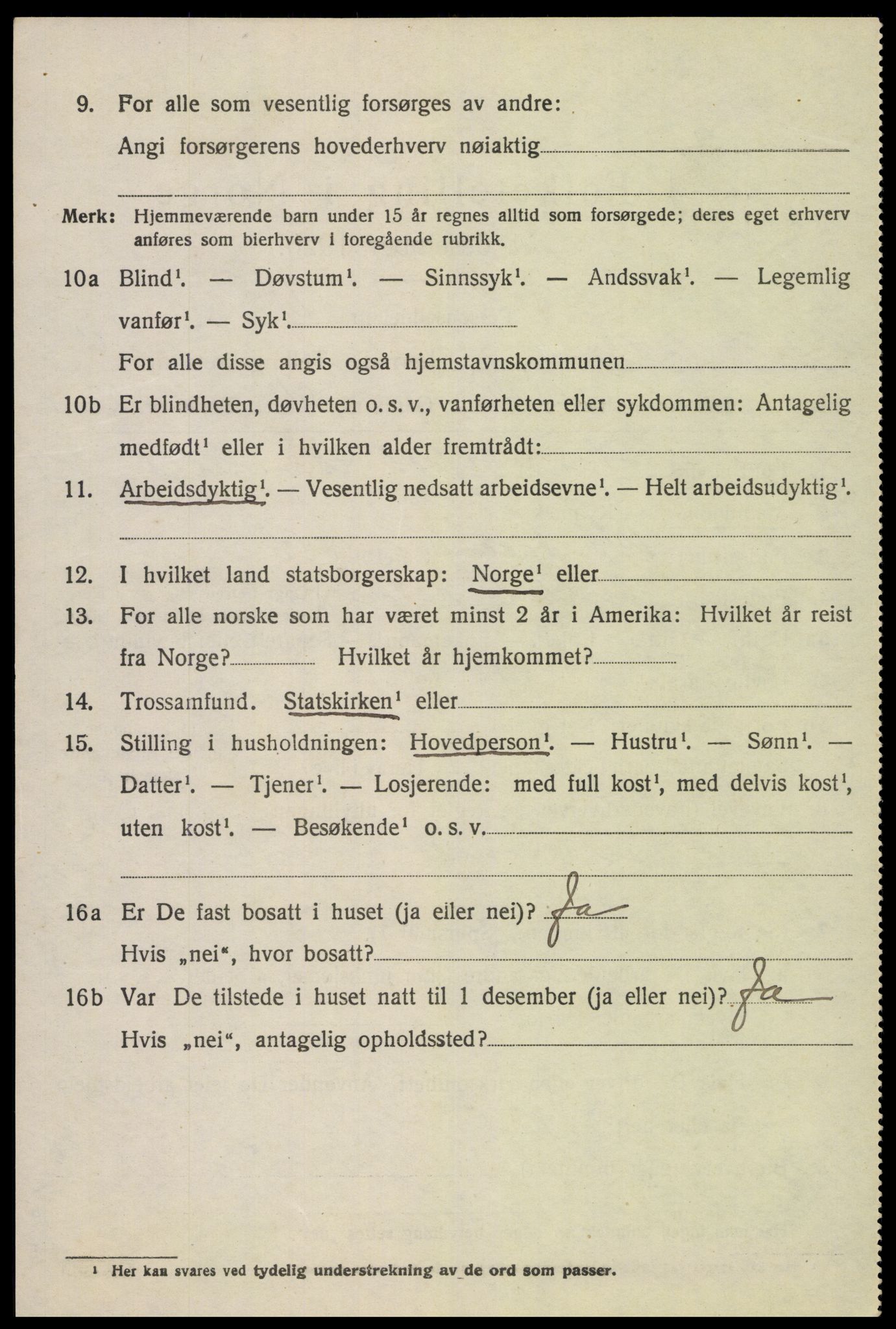 SAK, 1920 census for Hidra, 1920, p. 2097