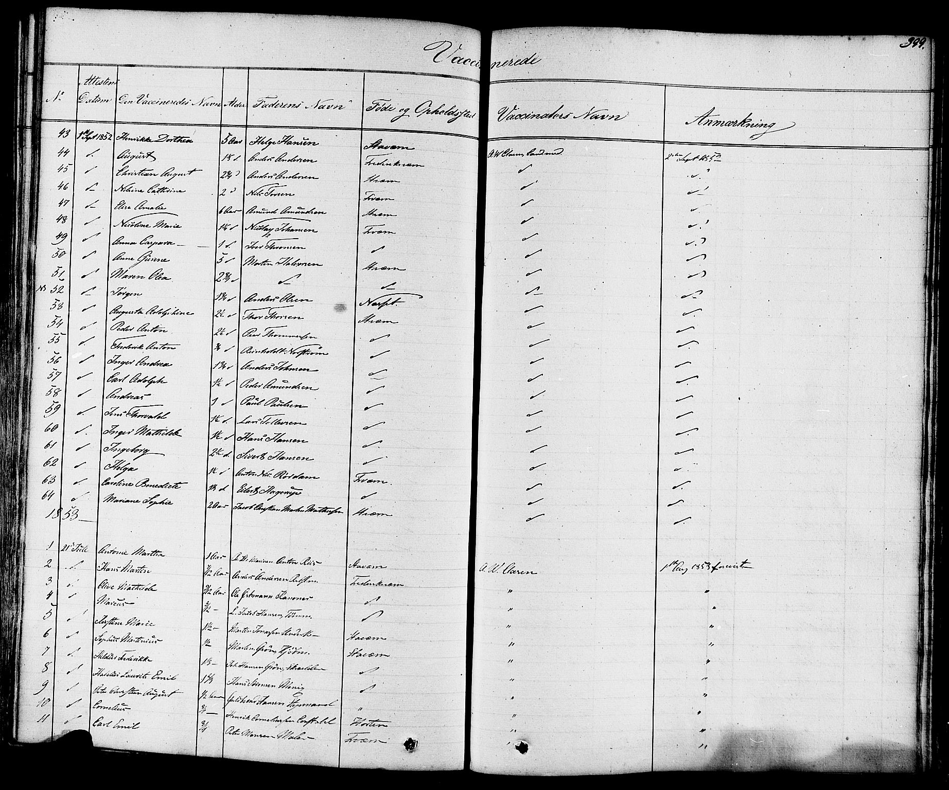 Stavern kirkebøker, AV/SAKO-A-318/F/Fa/L0007: Parish register (official) no. 7, 1840-1877, p. 399