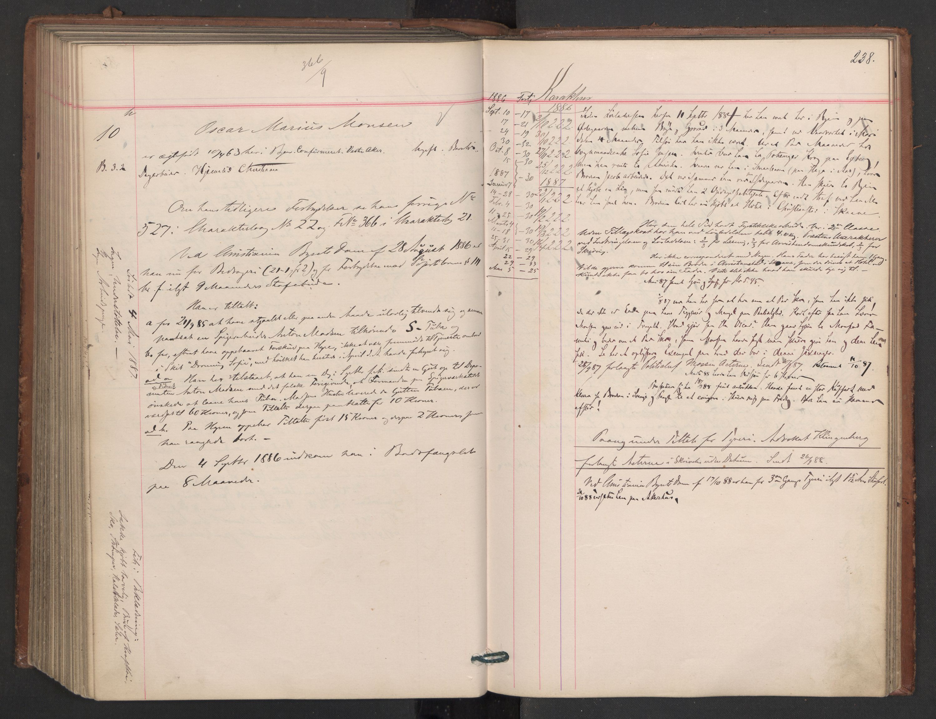 Botsfengslet, AV/RA-S-1539/D/Db/Dbb/L0023: 774g - 57h, 1885-1886, p. 238