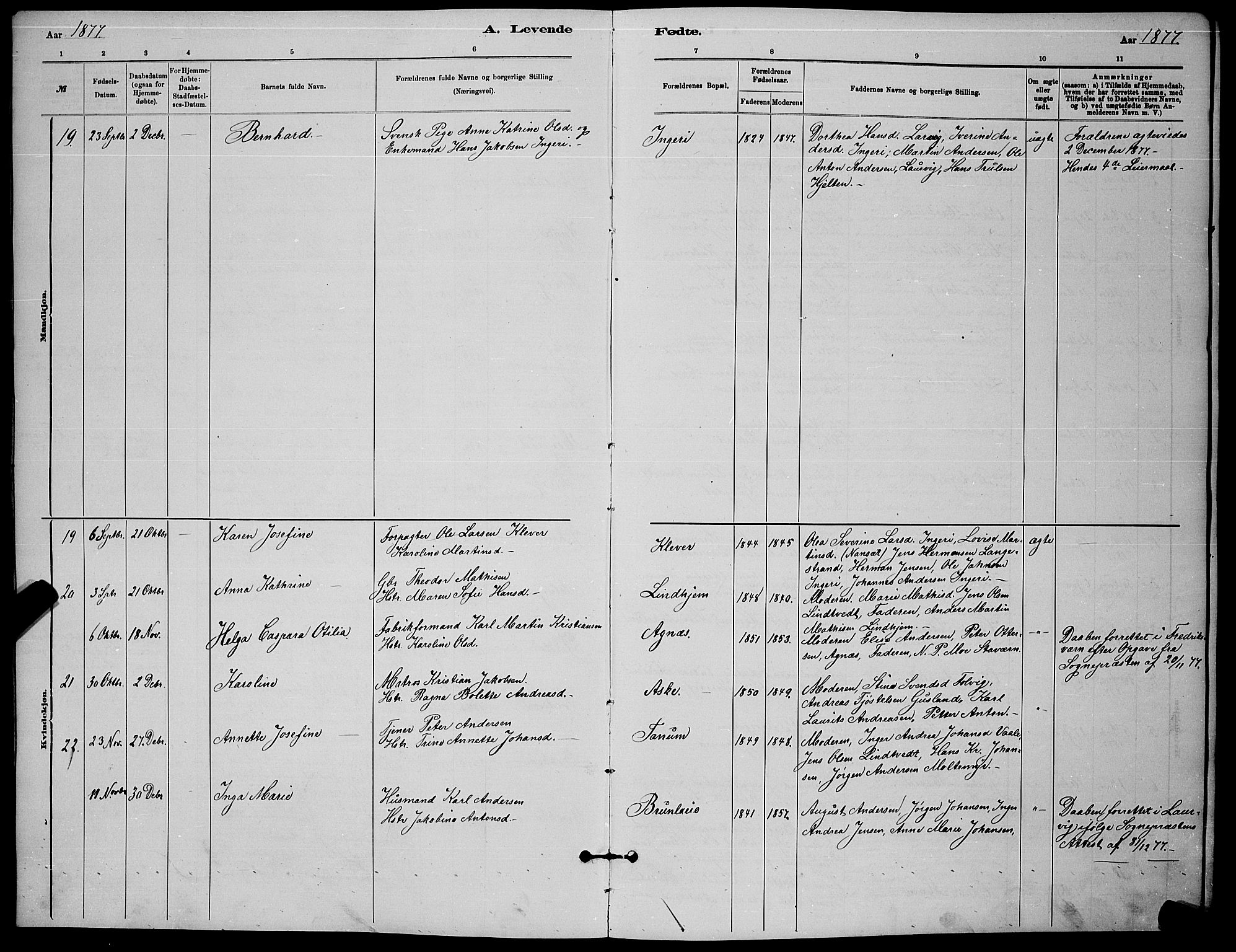 Brunlanes kirkebøker, AV/SAKO-A-342/G/Ga/L0003: Parish register (copy) no. I 3, 1877-1898