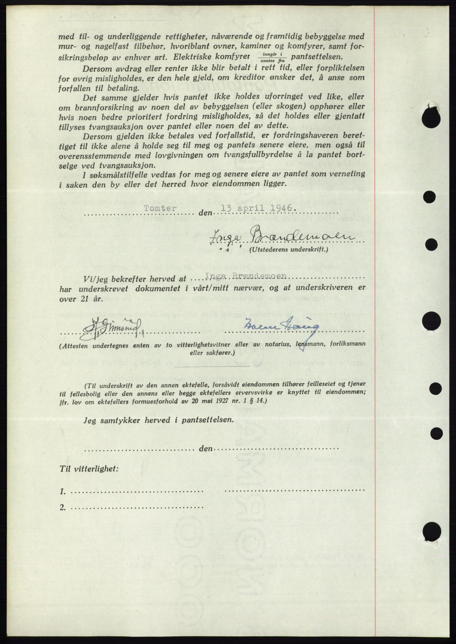 Moss sorenskriveri, SAO/A-10168: Mortgage book no. B15, 1946-1946, Diary no: : 801/1946
