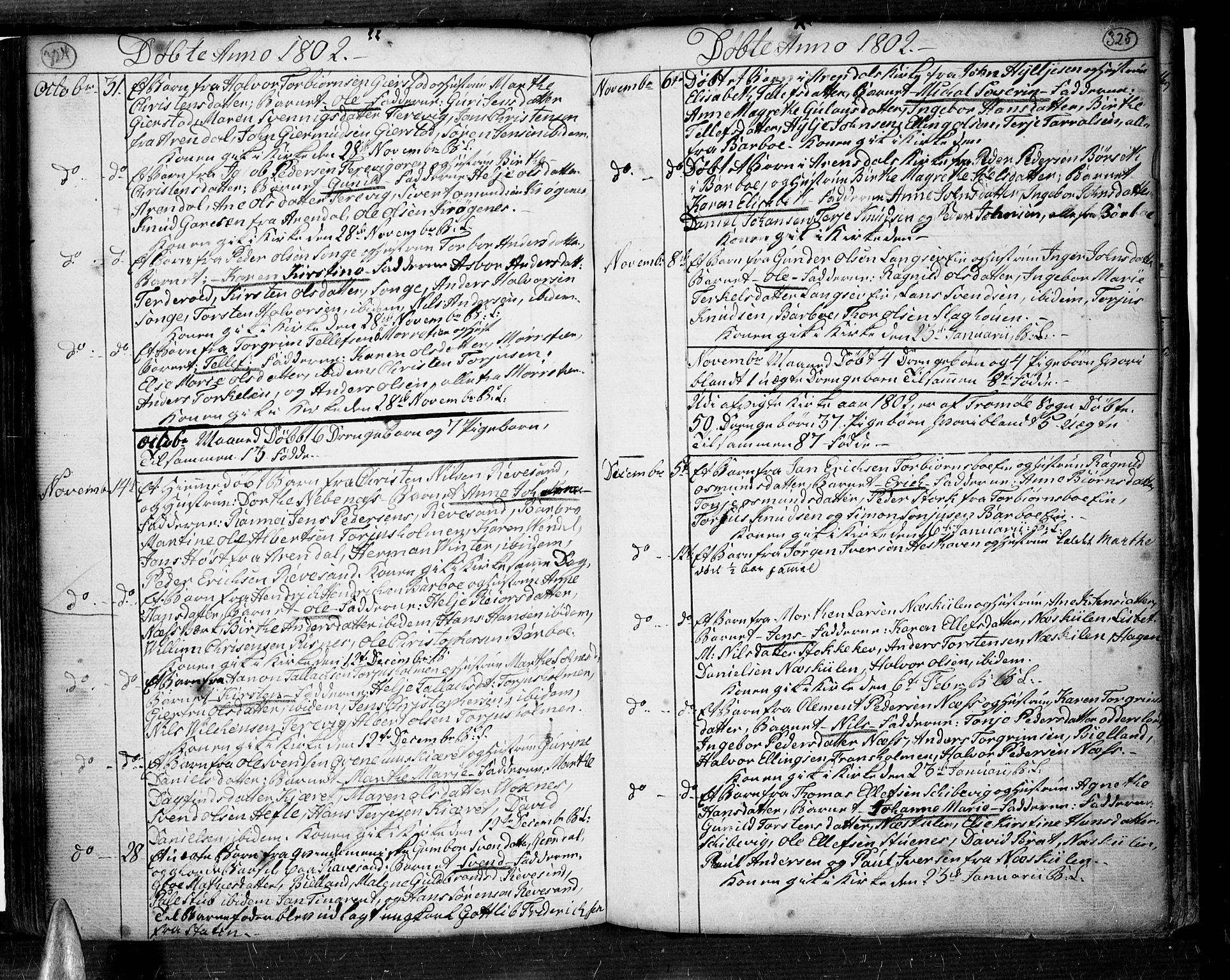 Tromøy sokneprestkontor, AV/SAK-1111-0041/F/Fa/L0002: Parish register (official) no. A 2, 1773-1808, p. 324-325