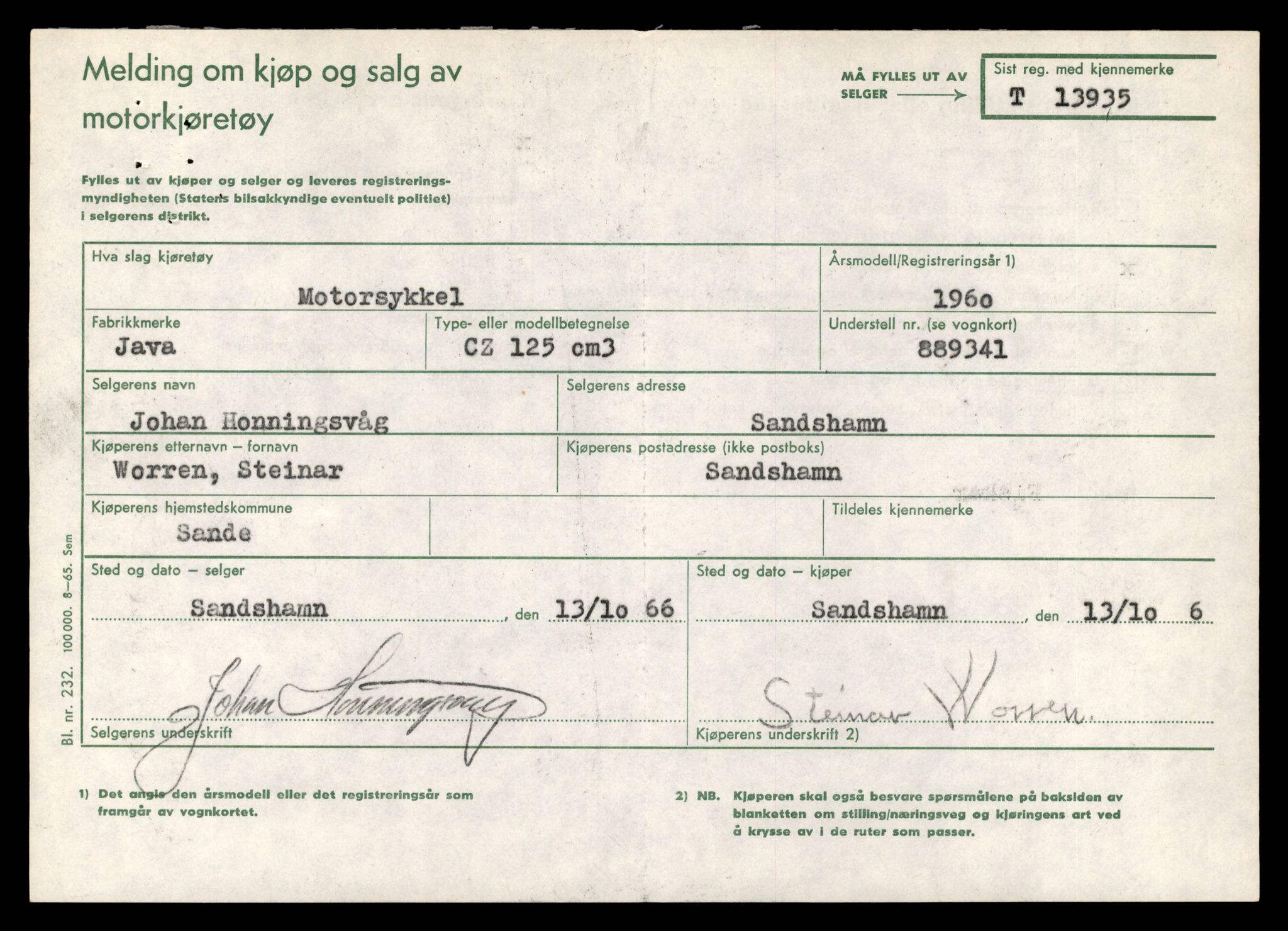 Møre og Romsdal vegkontor - Ålesund trafikkstasjon, AV/SAT-A-4099/F/Fe/L0042: Registreringskort for kjøretøy T 13906 - T 14079, 1927-1998, p. 456