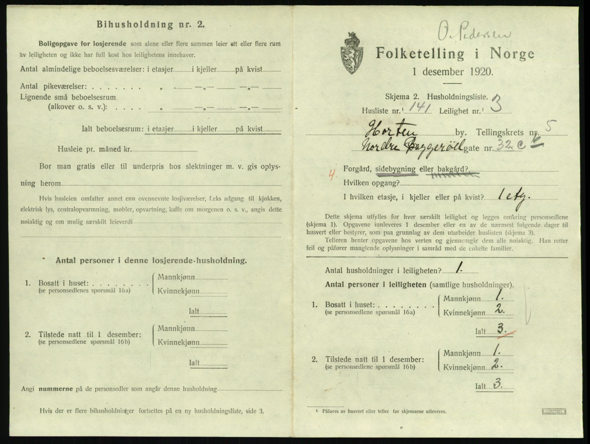 SAKO, 1920 census for Horten, 1920, p. 6151
