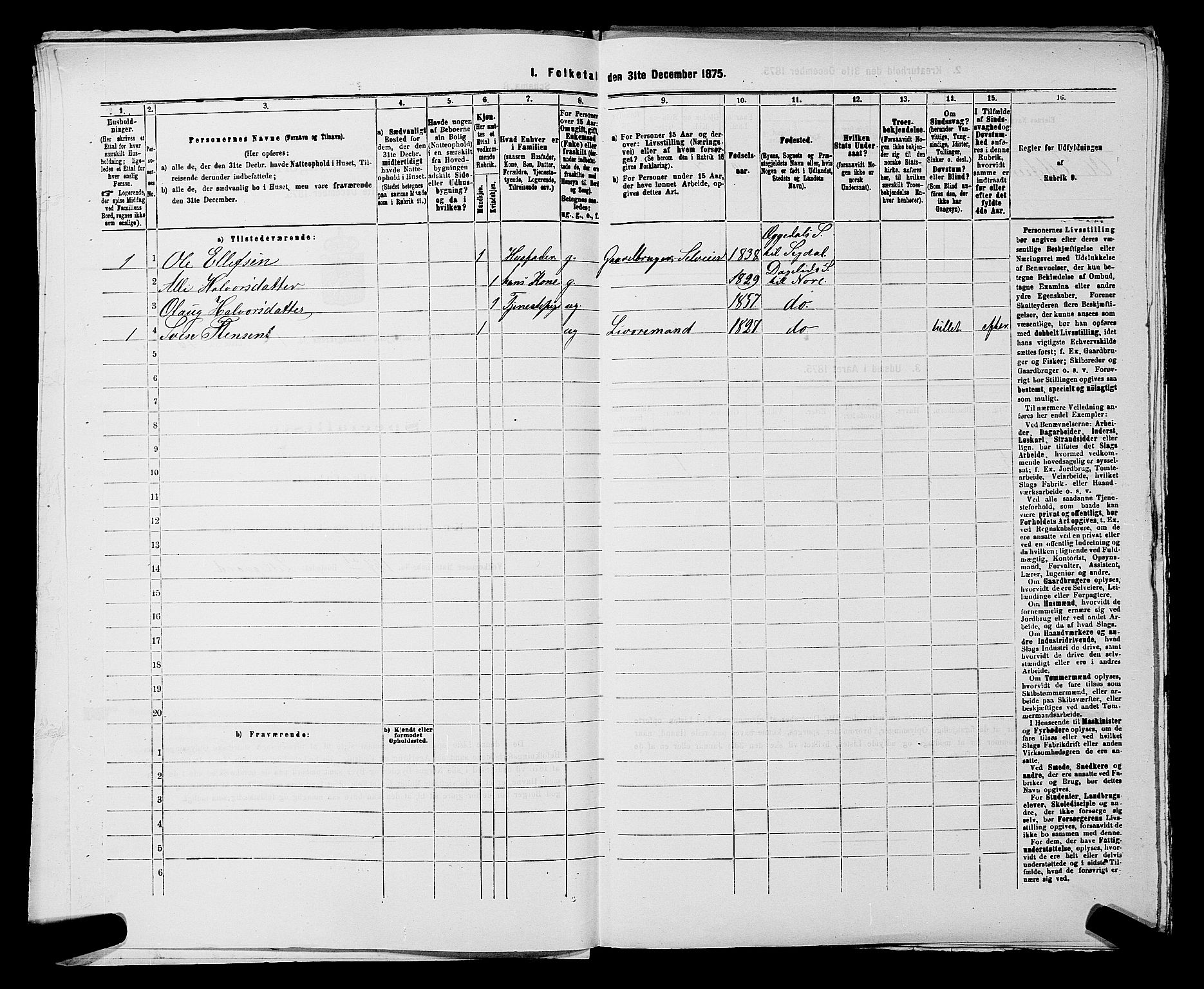 SAKO, 1875 census for 0633P Nore, 1875, p. 142