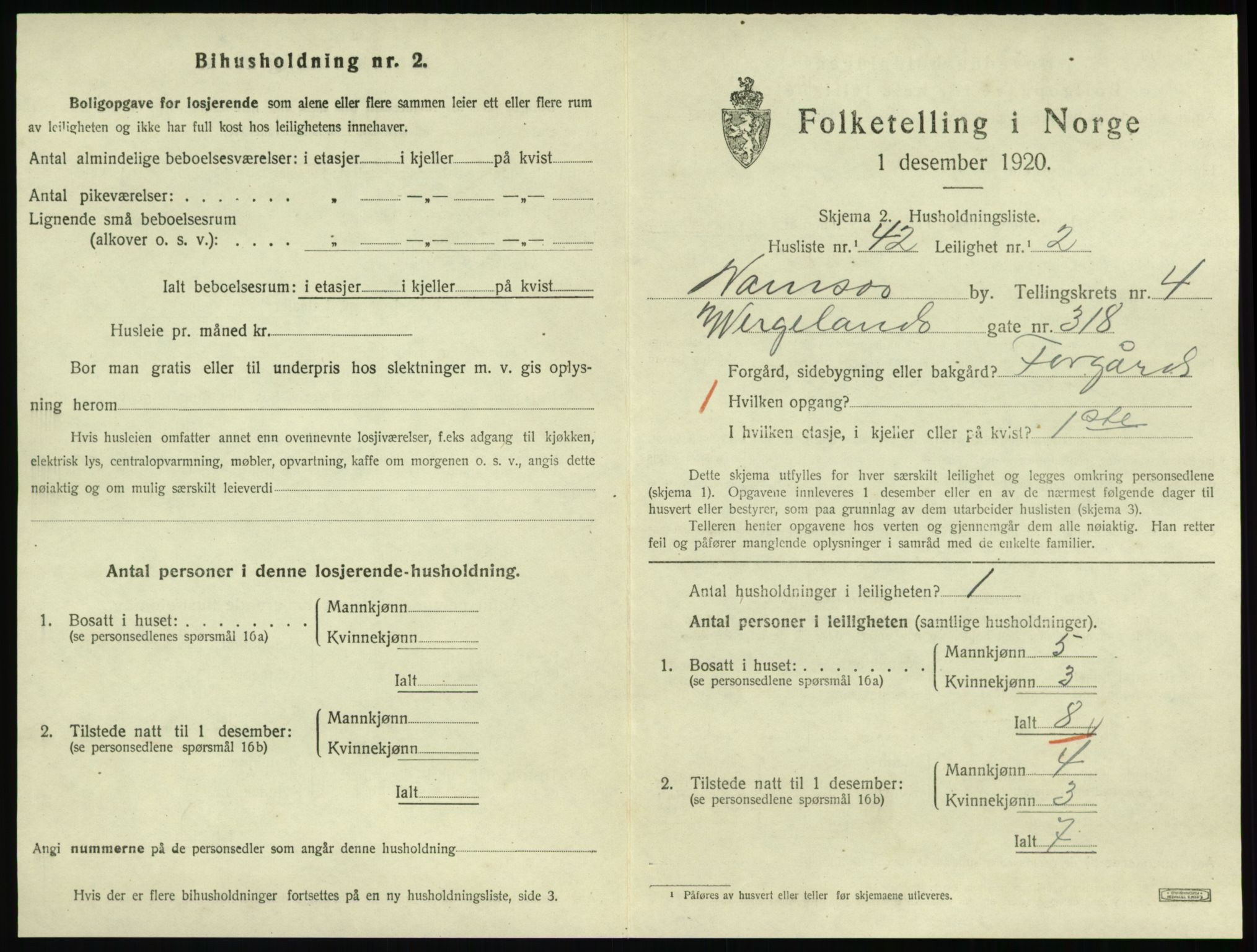 SAT, 1920 census for Namsos, 1920, p. 1559