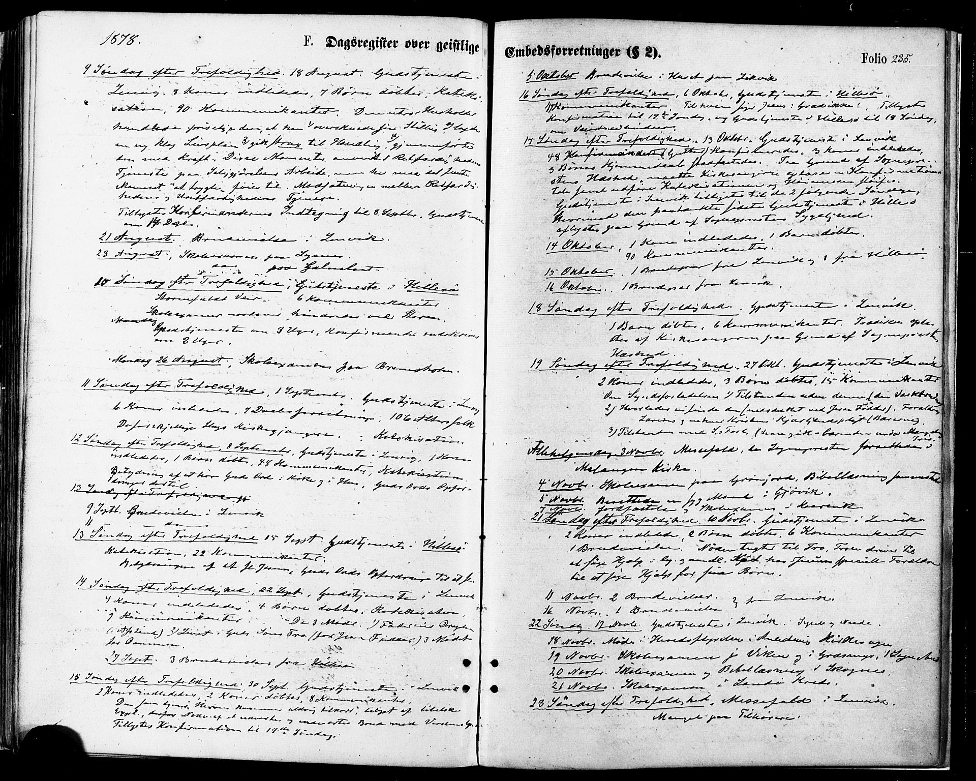 Lenvik sokneprestembete, SATØ/S-1310/H/Ha/Haa/L0010kirke: Parish register (official) no. 10, 1873-1880, p. 235