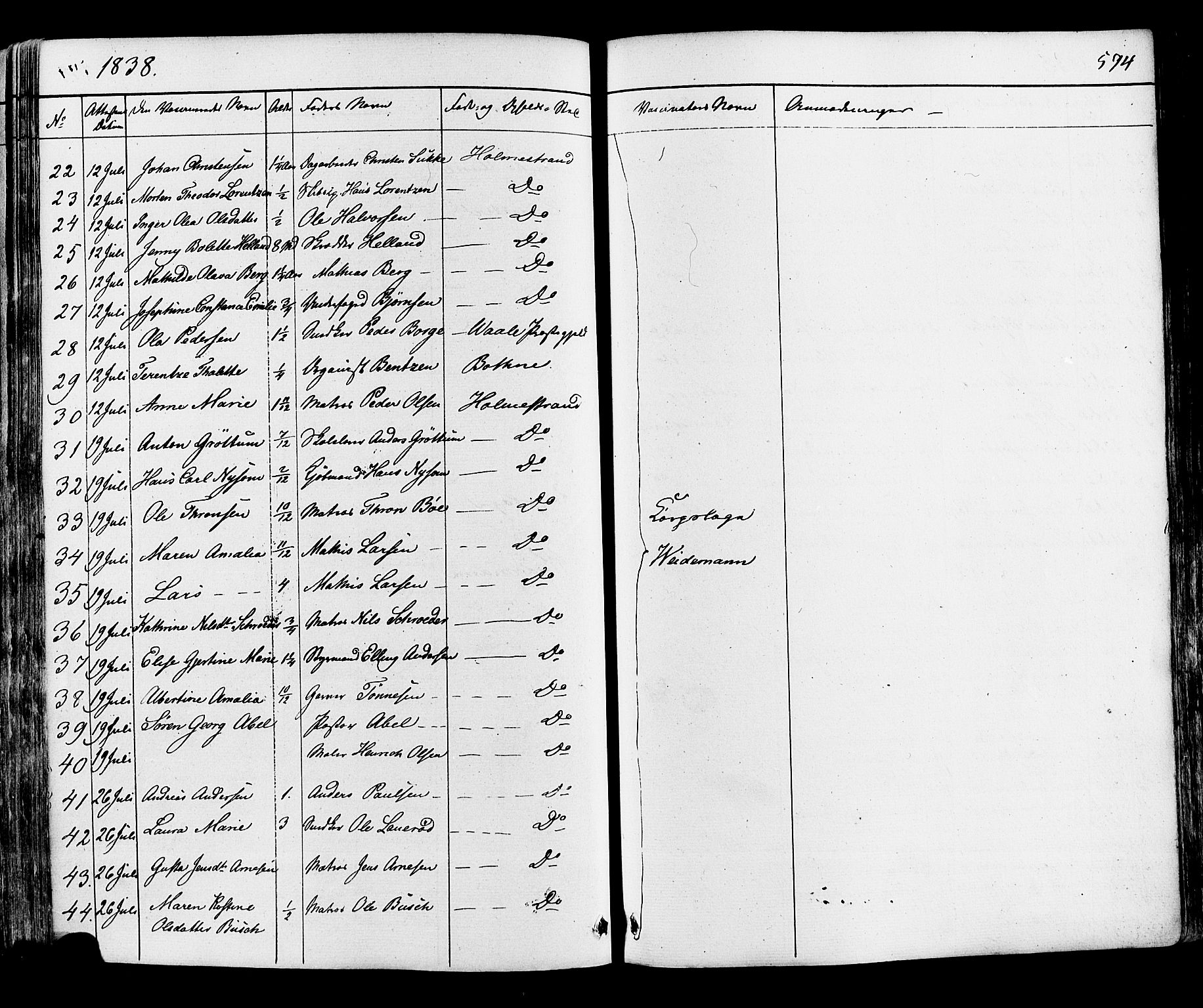 Botne kirkebøker, AV/SAKO-A-340/F/Fa/L0006: Parish register (official) no. I 6, 1836-1877, p. 594