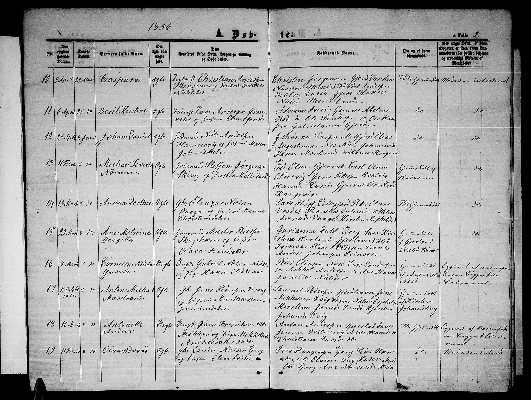 Ministerialprotokoller, klokkerbøker og fødselsregistre - Nordland, AV/SAT-A-1459/841/L0619: Parish register (copy) no. 841C03, 1856-1876, p. 2