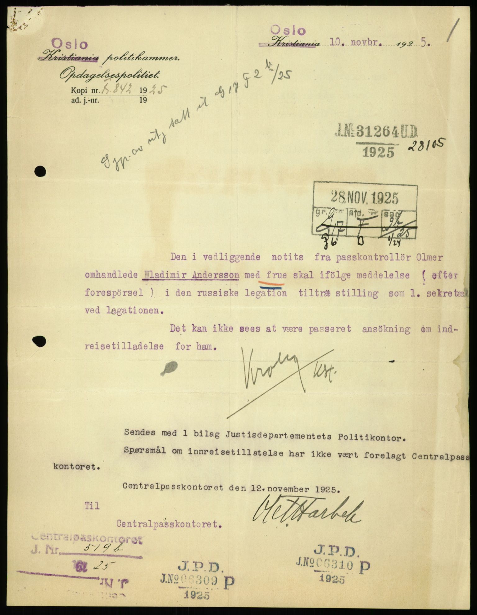 Utenriksdepartementet, RA/S-2259, 1924-1938, p. 614