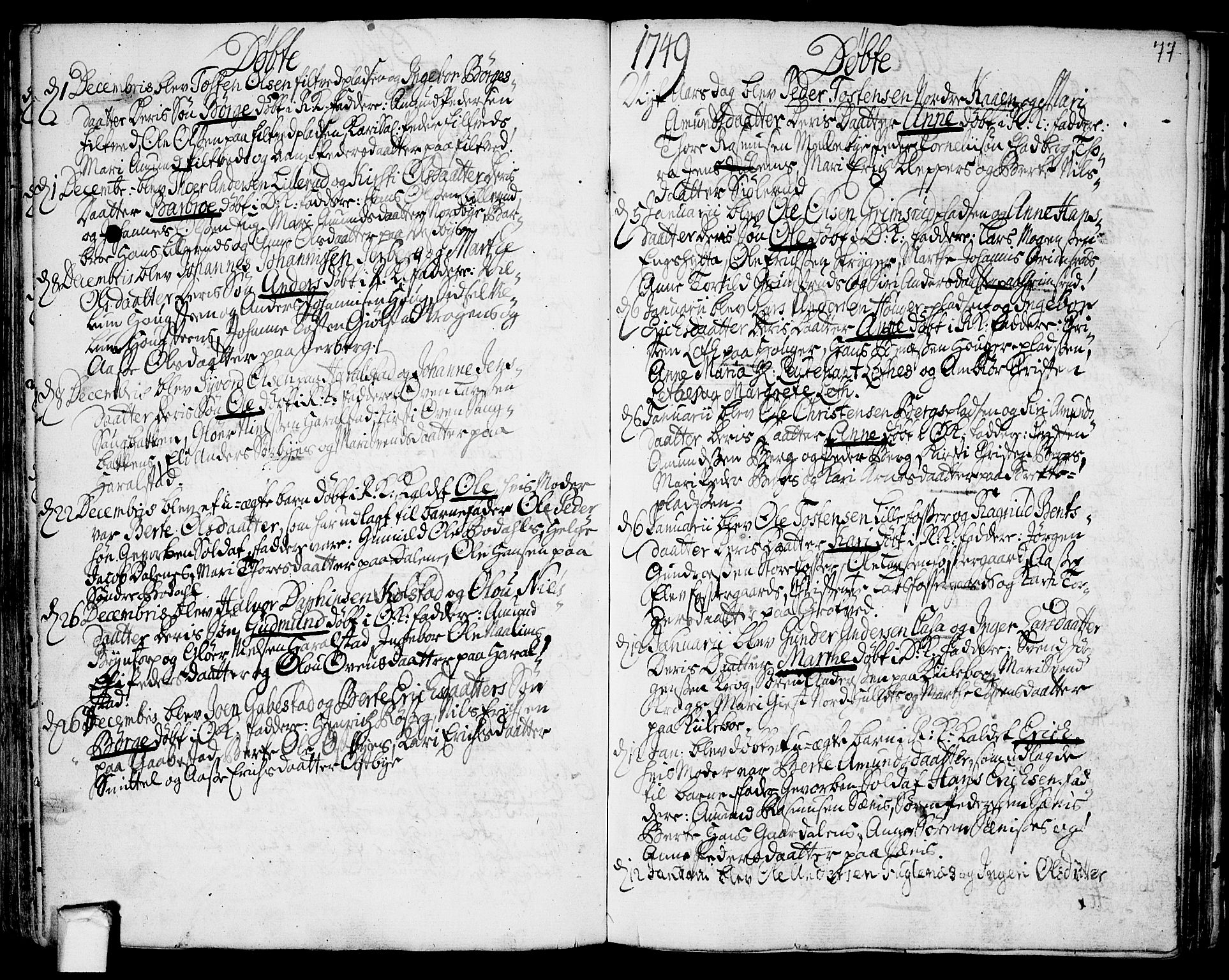 Rakkestad prestekontor Kirkebøker, AV/SAO-A-2008/F/Fa/L0002: Parish register (official) no. I 2, 1741-1751, p. 77