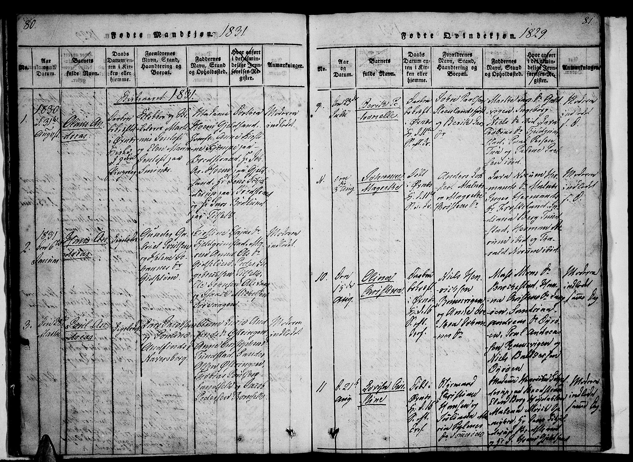 Ministerialprotokoller, klokkerbøker og fødselsregistre - Nordland, SAT/A-1459/893/L1331: Parish register (official) no. 893A04, 1820-1840, p. 80-81