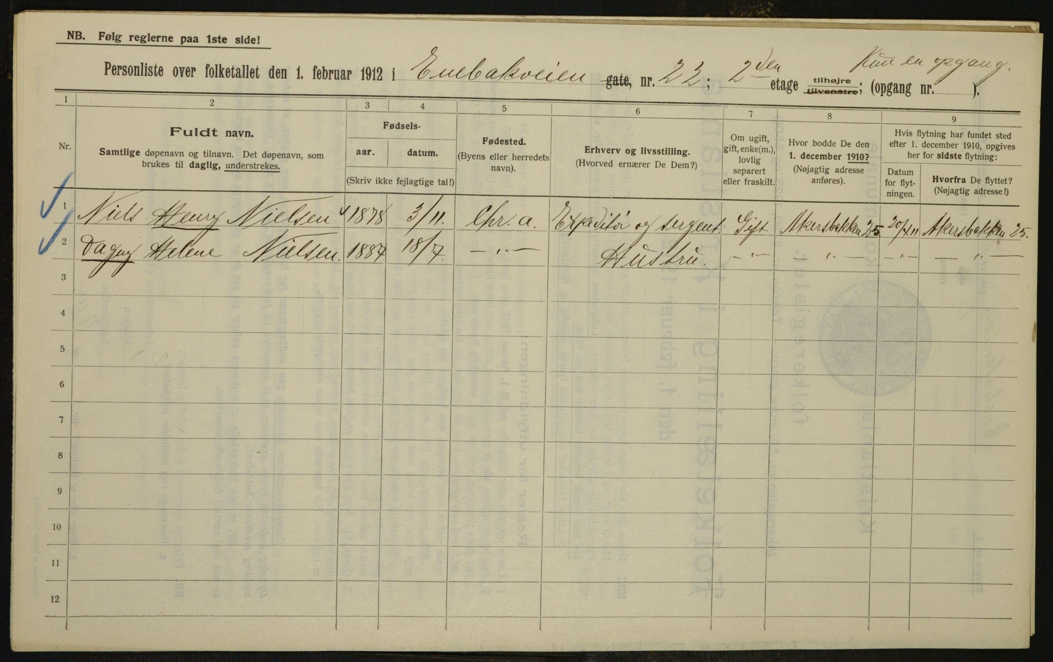 OBA, Municipal Census 1912 for Kristiania, 1912, p. 21117