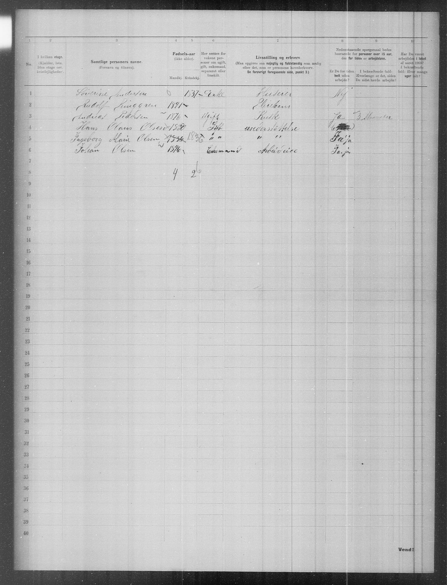 OBA, Municipal Census 1903 for Kristiania, 1903, p. 5859