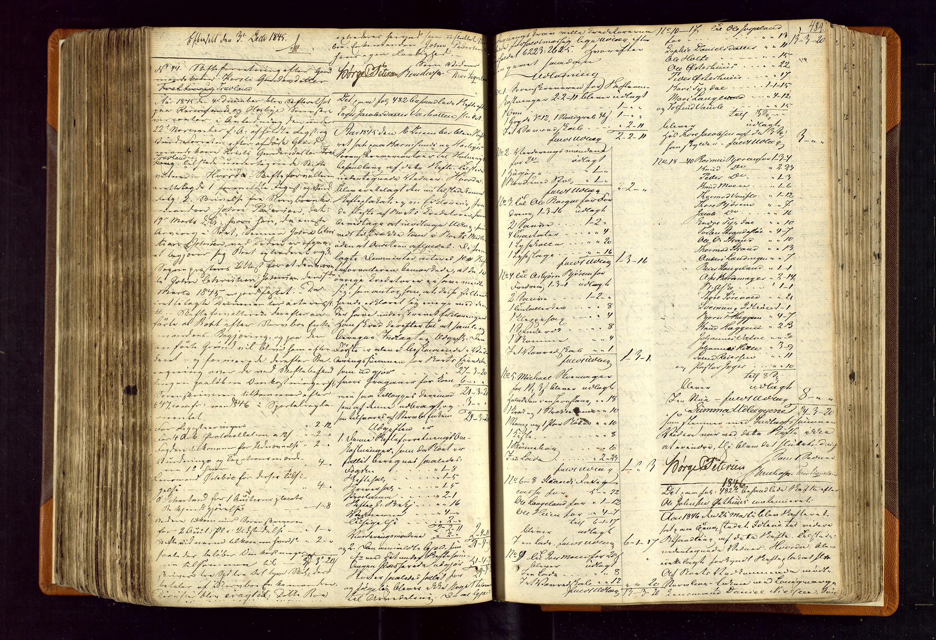 Karmsund sorenskriveri, AV/SAST-A-100311/01/IV/IVDBB/L0001: SKIFTEPROTOKOLL HESBY BC 1, 1831-1856, p. 483b-484a