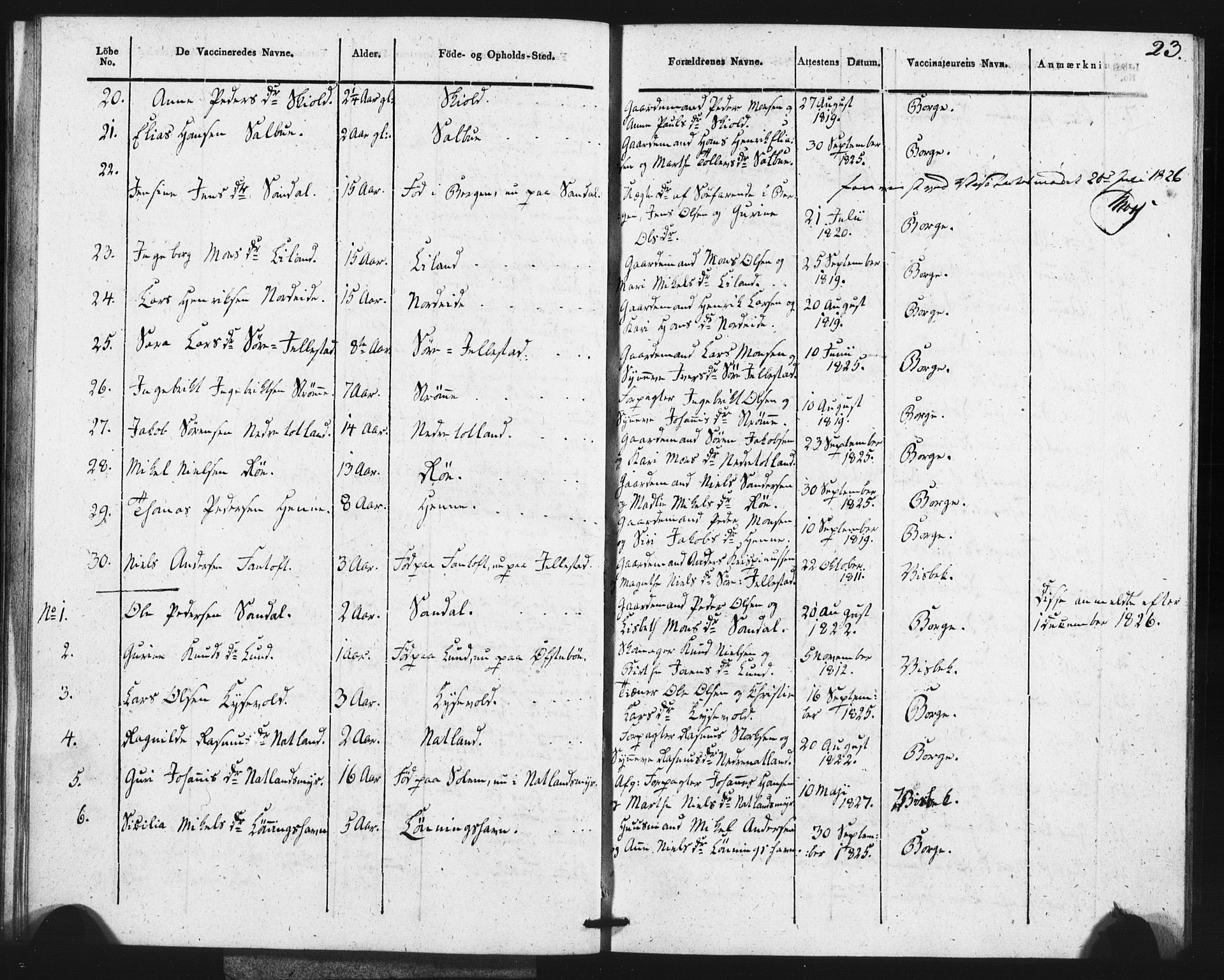 Fana Sokneprestembete, SAB/A-75101/H/Haa/Haaa/L0013: Parish register (official) no. A 13, 1819-1833, p. 23