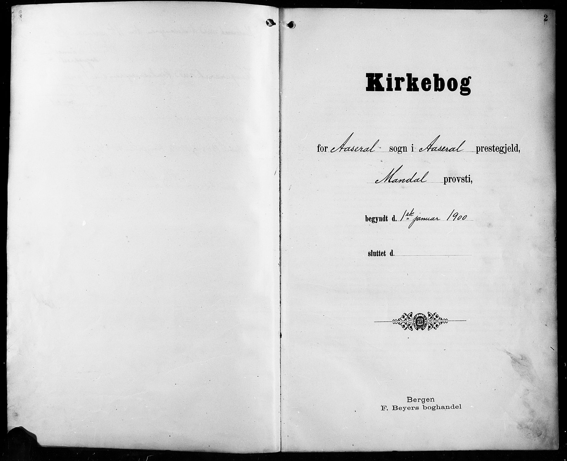 Åseral sokneprestkontor, SAK/1111-0051/F/Fb/L0003: Parish register (copy) no. B 3, 1900-1919, p. 2
