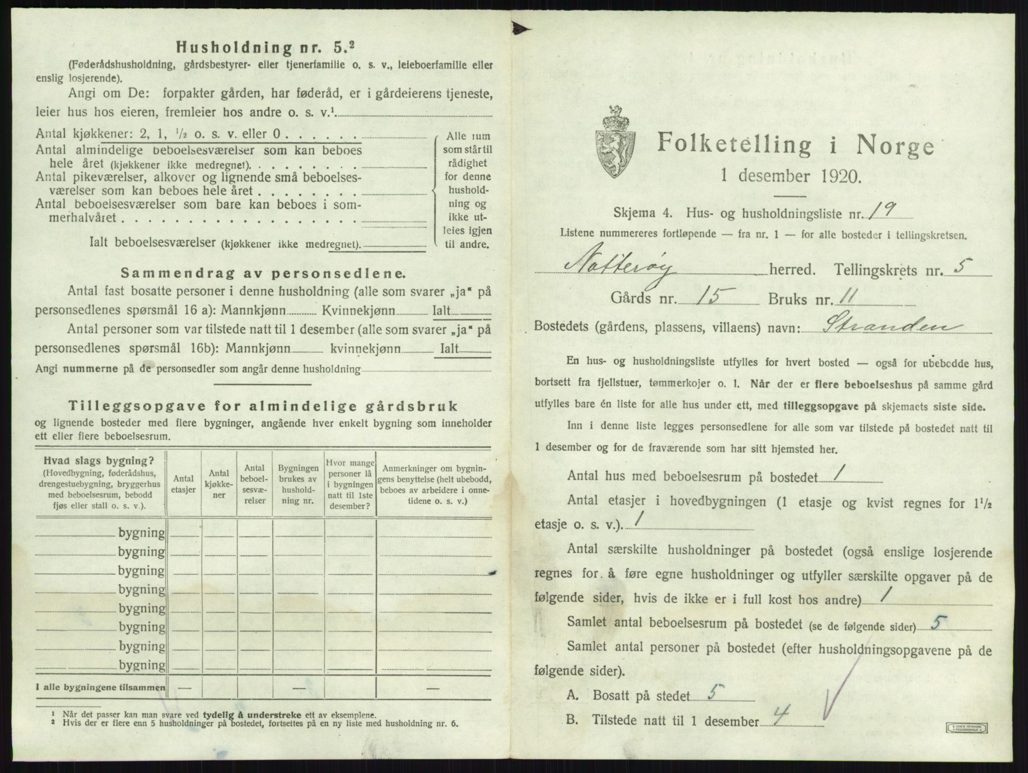 SAKO, 1920 census for Nøtterøy, 1920, p. 908