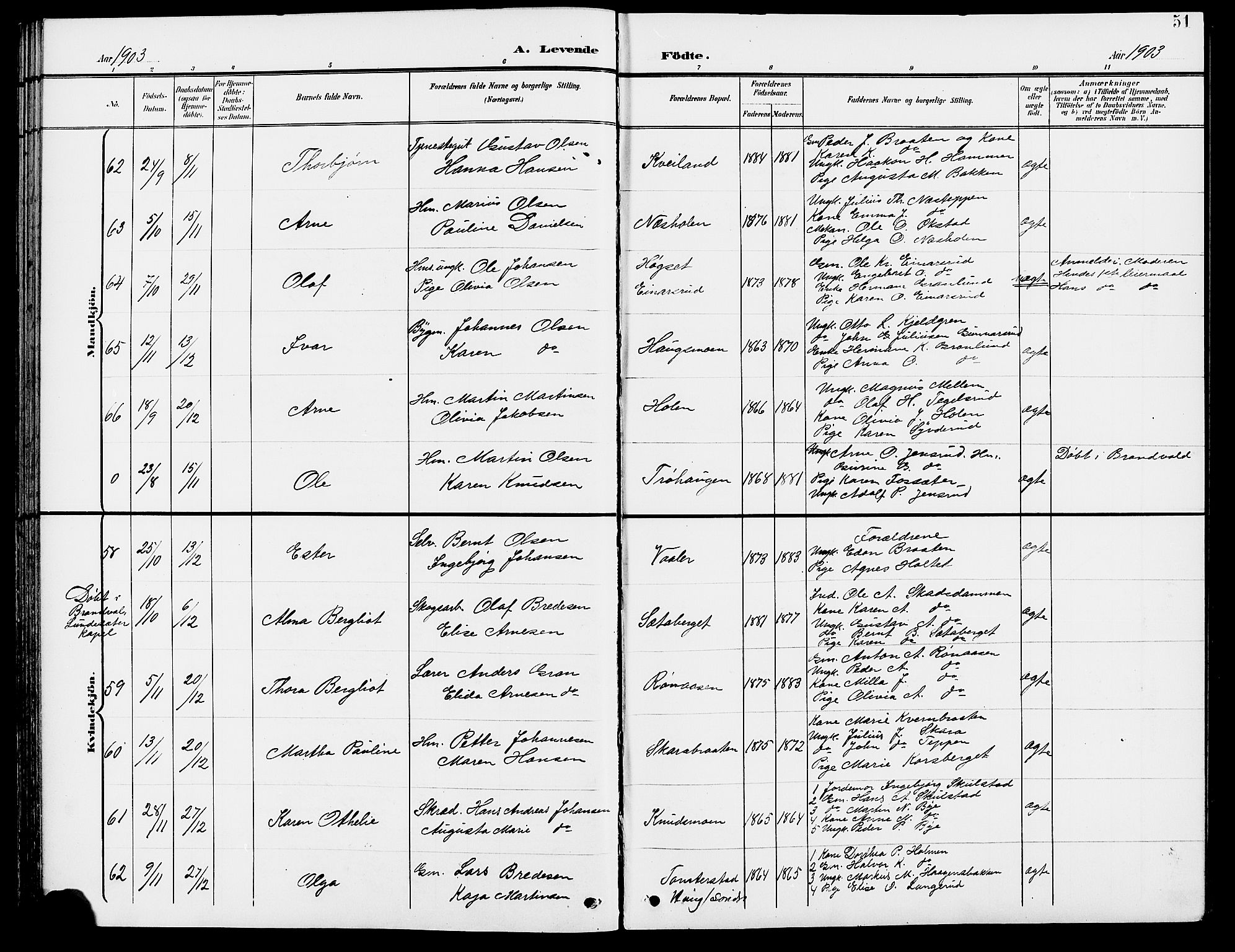 Grue prestekontor, AV/SAH-PREST-036/H/Ha/Hab/L0005: Parish register (copy) no. 5, 1900-1909, p. 51