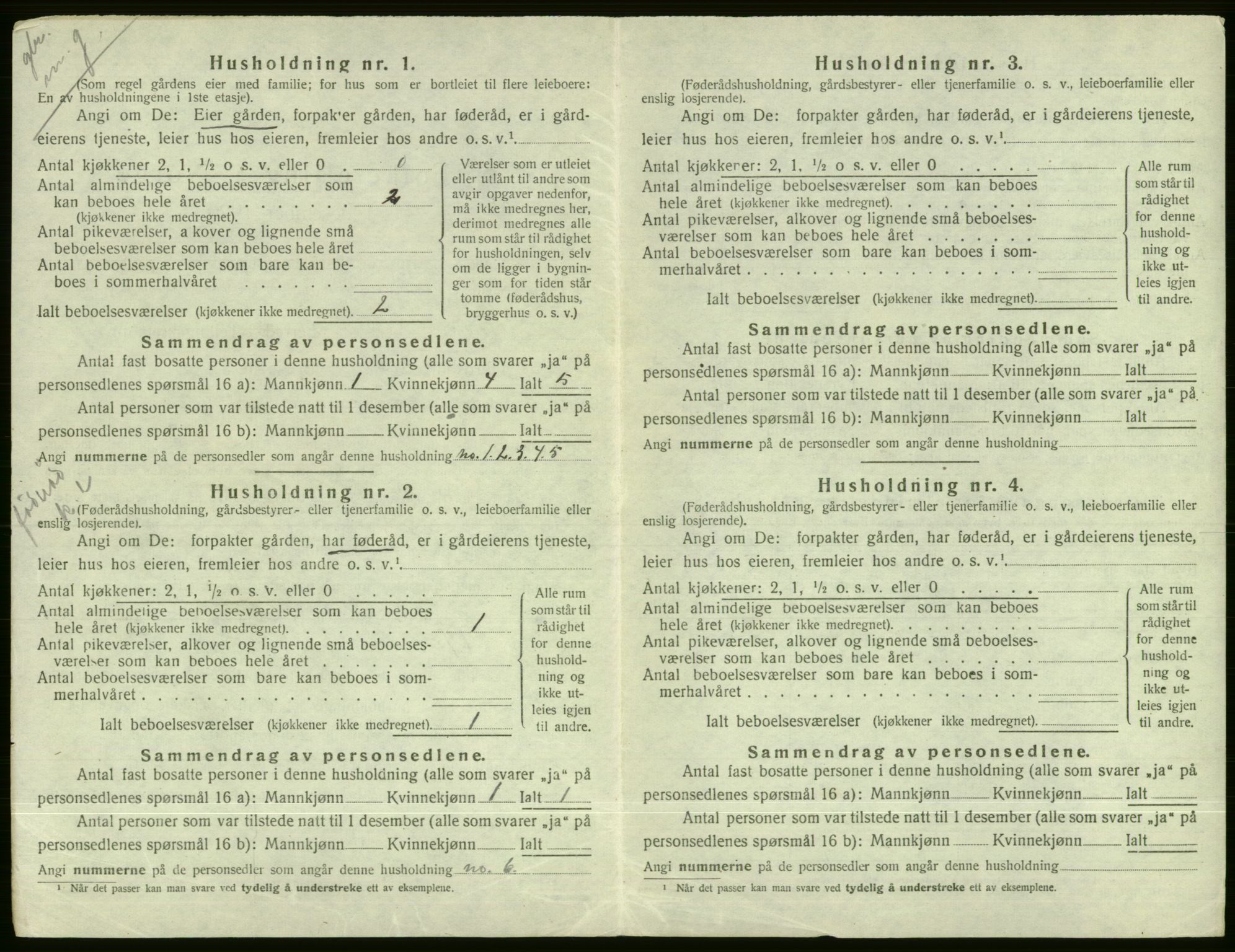 SAB, 1920 census for Voss, 1920, p. 2414