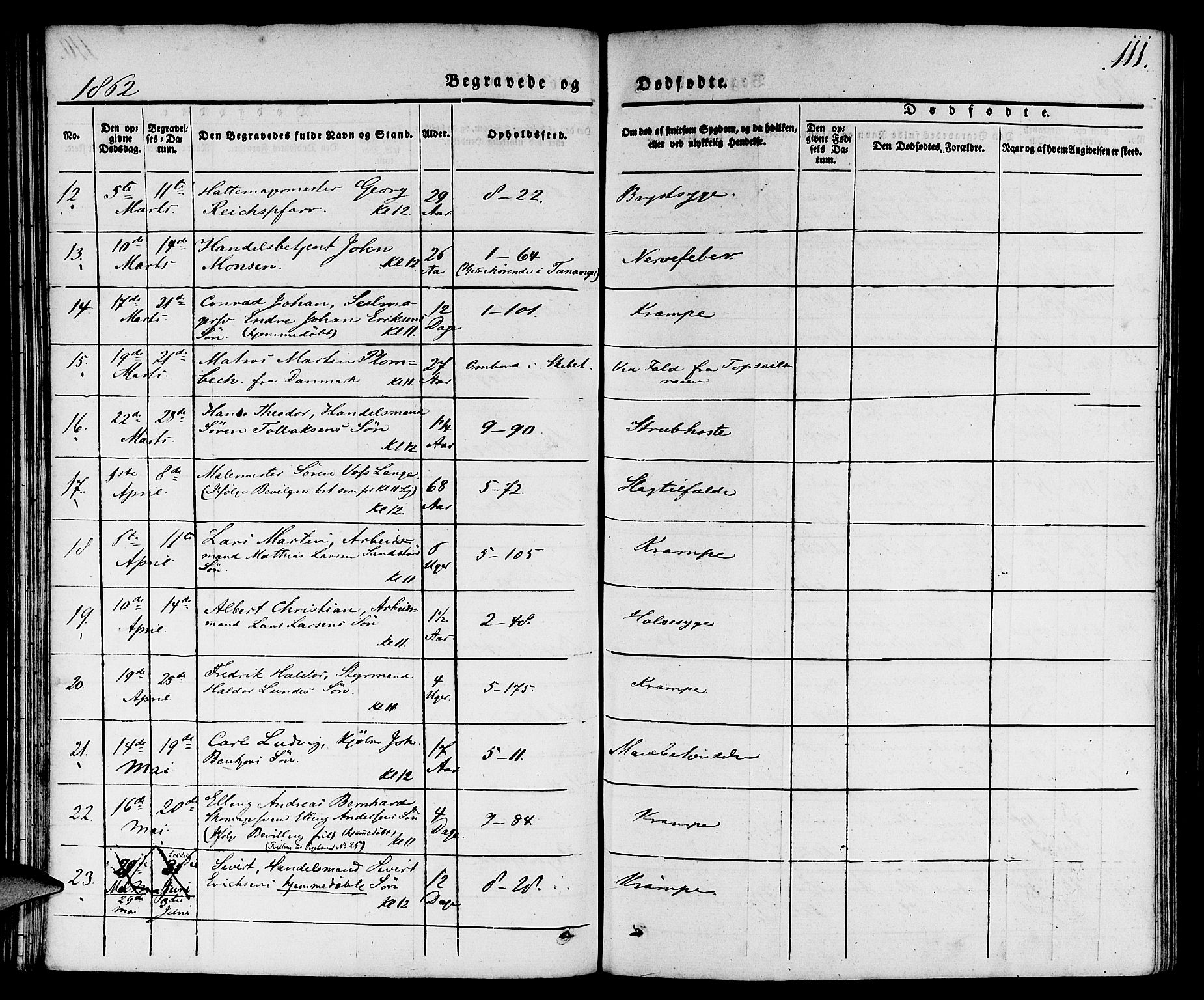 Nykirken Sokneprestembete, SAB/A-77101/H/Hab: Parish register (copy) no. E 1, 1840-1866, p. 111