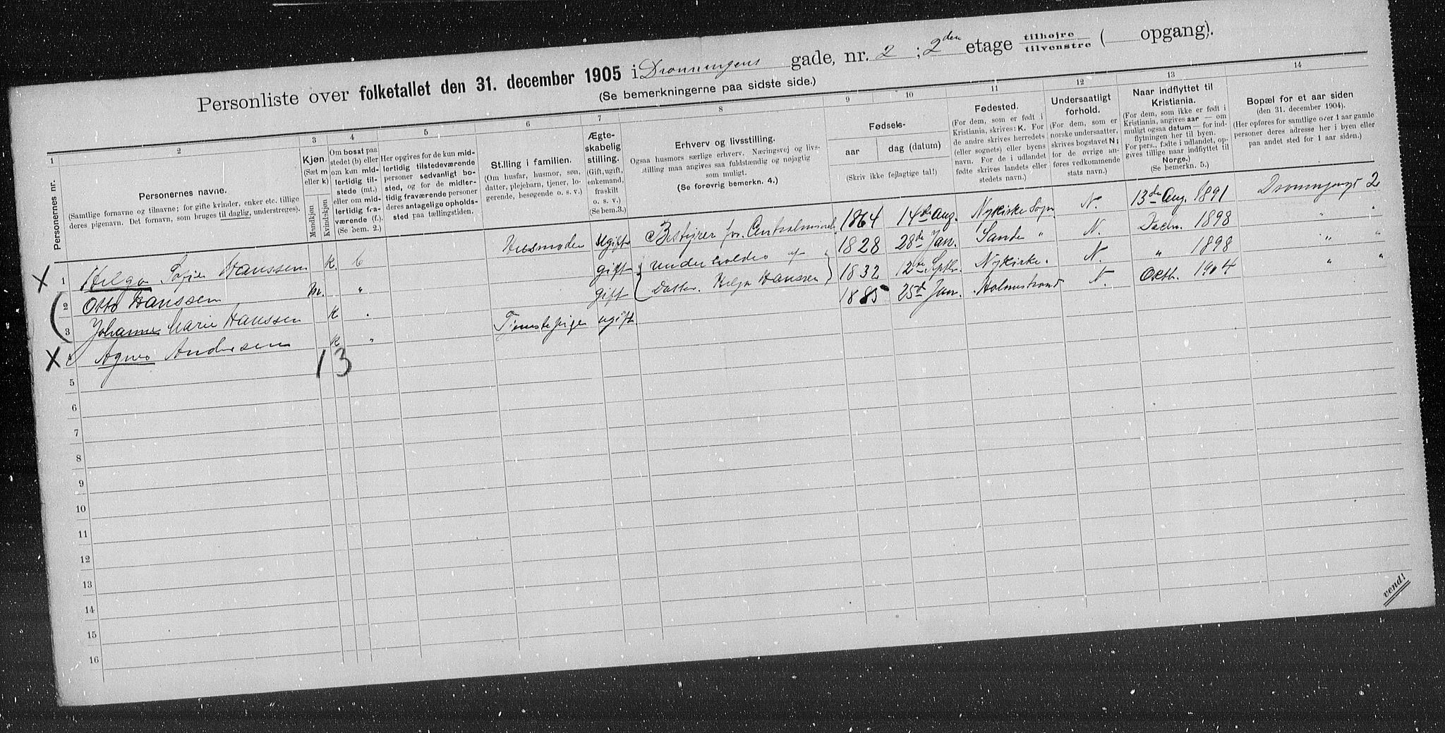 OBA, Municipal Census 1905 for Kristiania, 1905, p. 8941