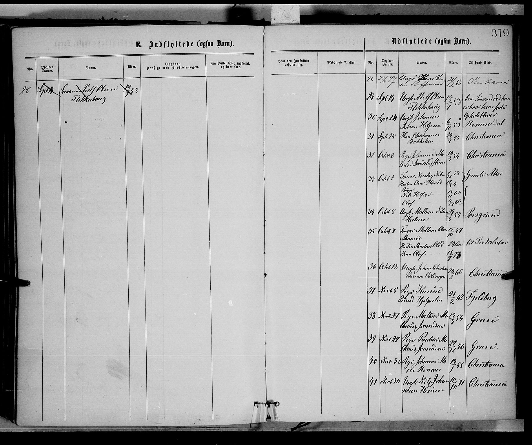 Vestre Toten prestekontor, SAH/PREST-108/H/Ha/Haa/L0008: Parish register (official) no. 8, 1870-1877, p. 319