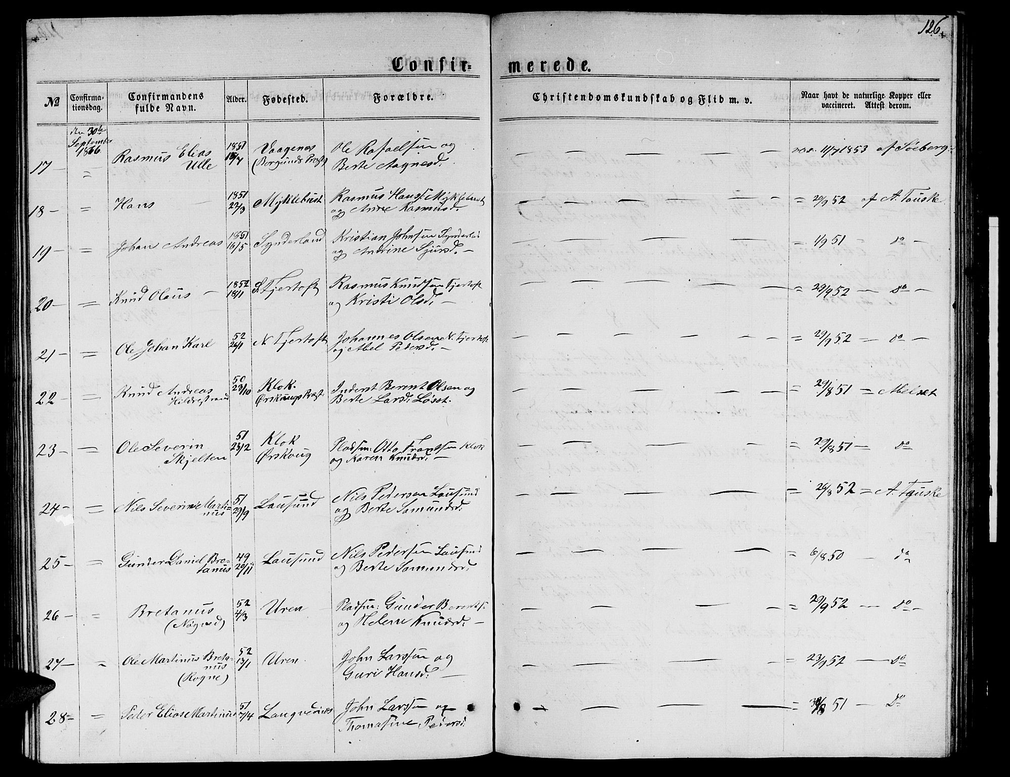 Ministerialprotokoller, klokkerbøker og fødselsregistre - Møre og Romsdal, AV/SAT-A-1454/536/L0508: Parish register (copy) no. 536C03, 1860-1870, p. 126