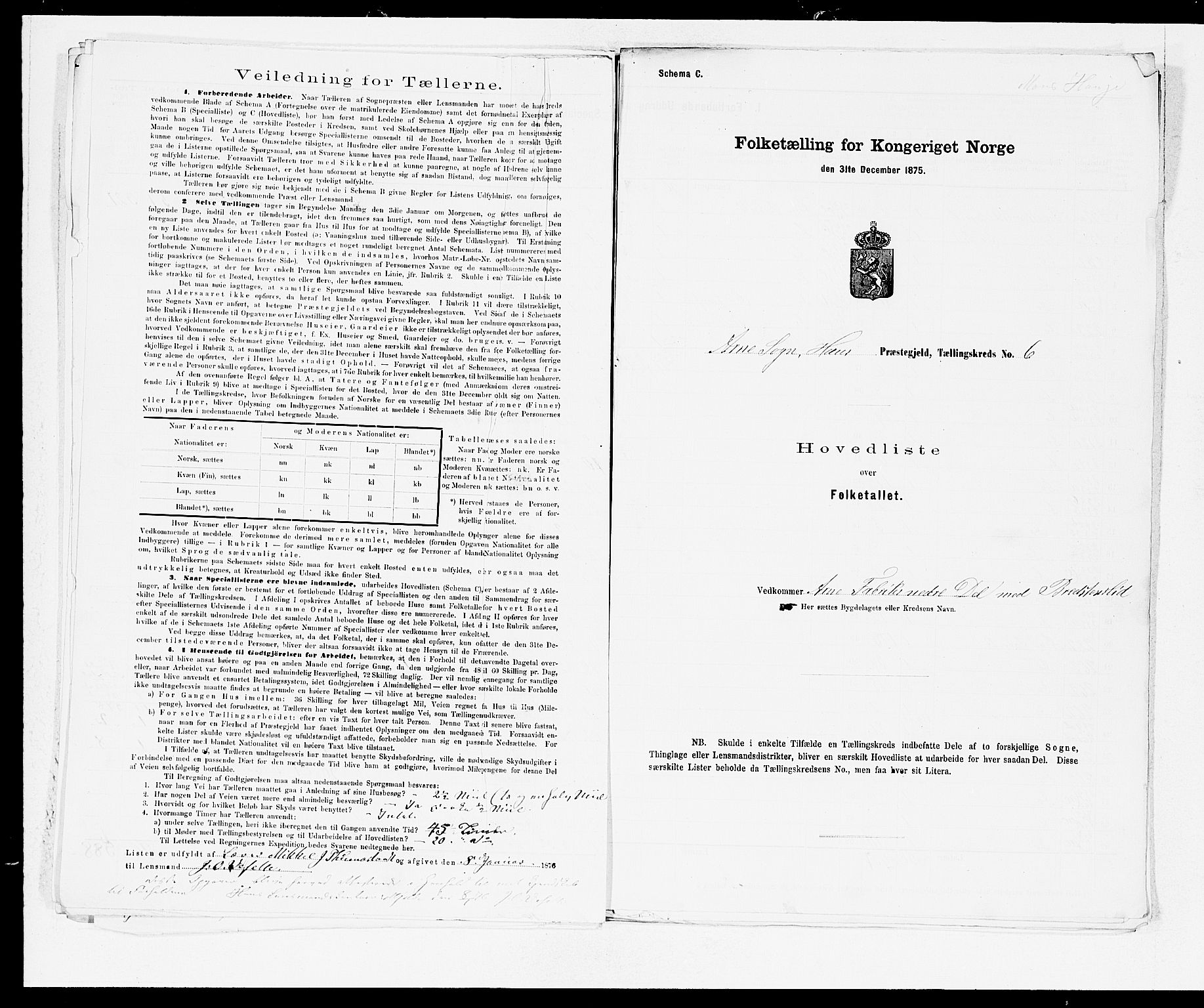 SAB, 1875 census for 1250P Haus, 1875, p. 12