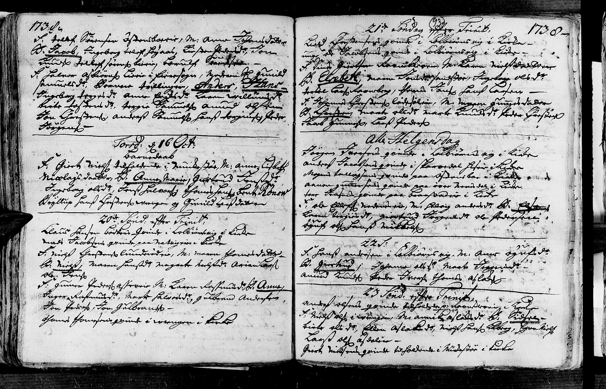 Øyestad sokneprestkontor, AV/SAK-1111-0049/F/Fa/L0004: Parish register (official) no. A 4, 1730-1750, p. 93