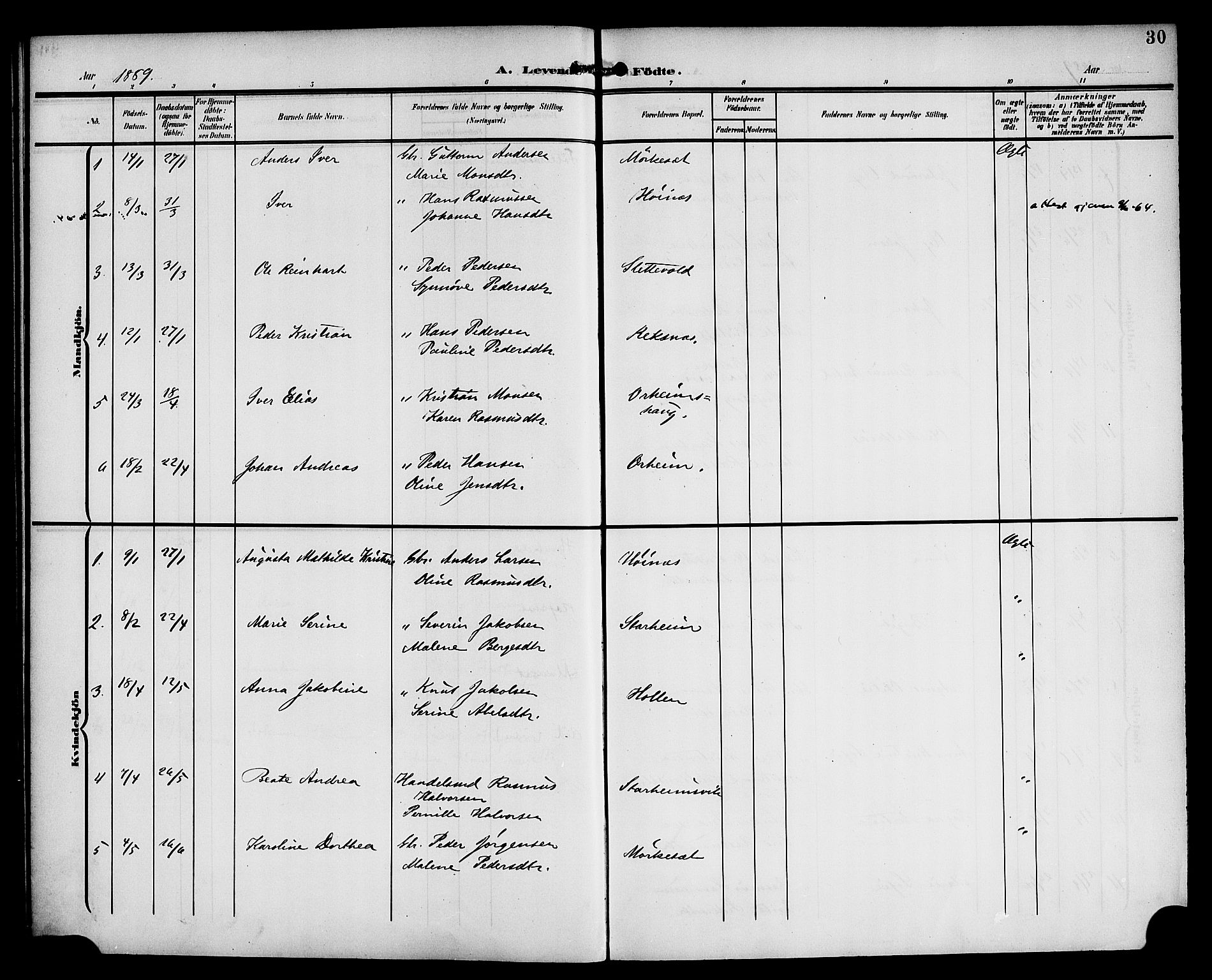 Eid sokneprestembete, AV/SAB-A-82301/H/Haa/Haac/L0001: Parish register (official) no. C 1, 1879-1899, p. 30