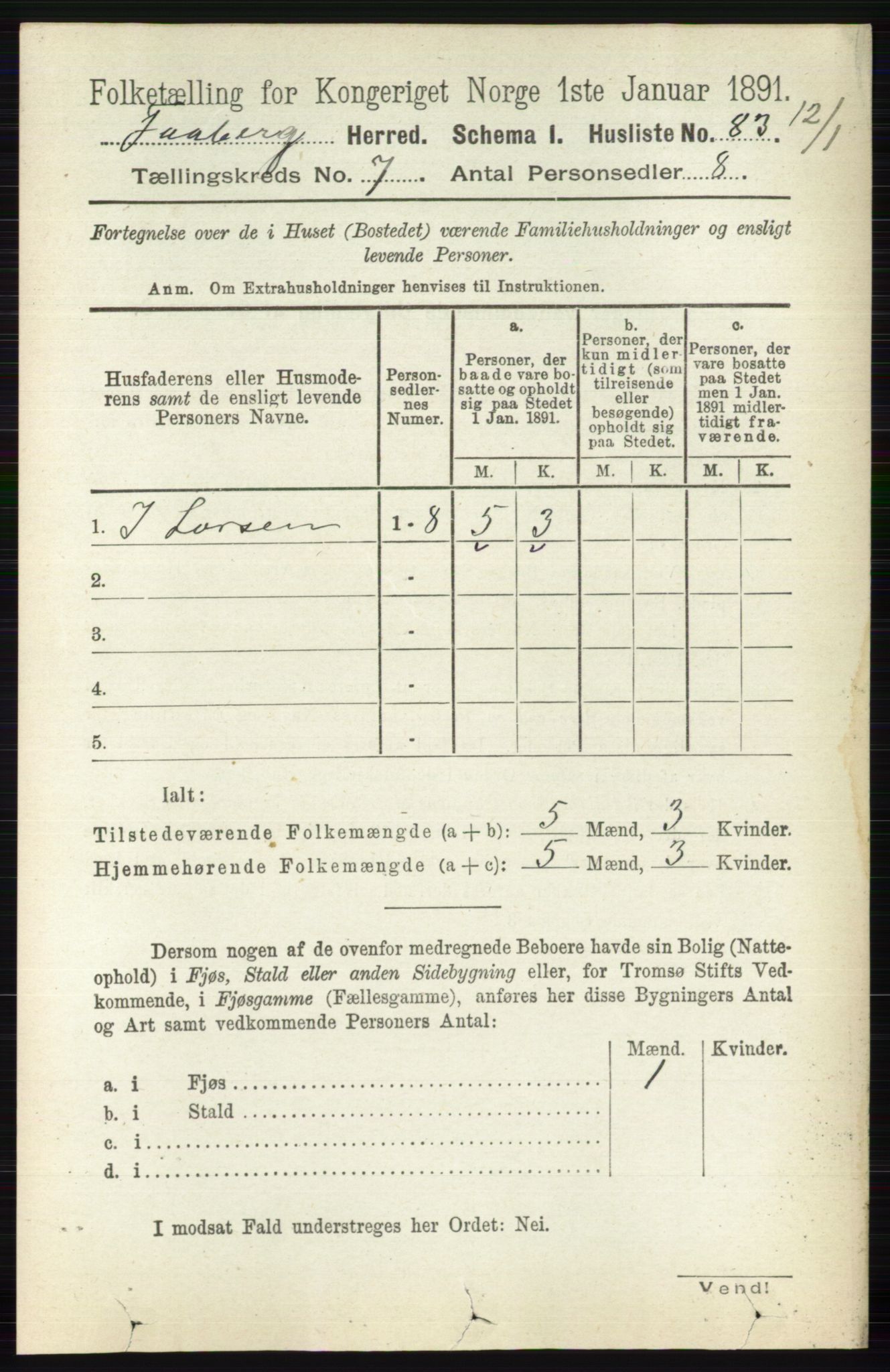 RA, 1891 census for 0524 Fåberg, 1891, p. 2771