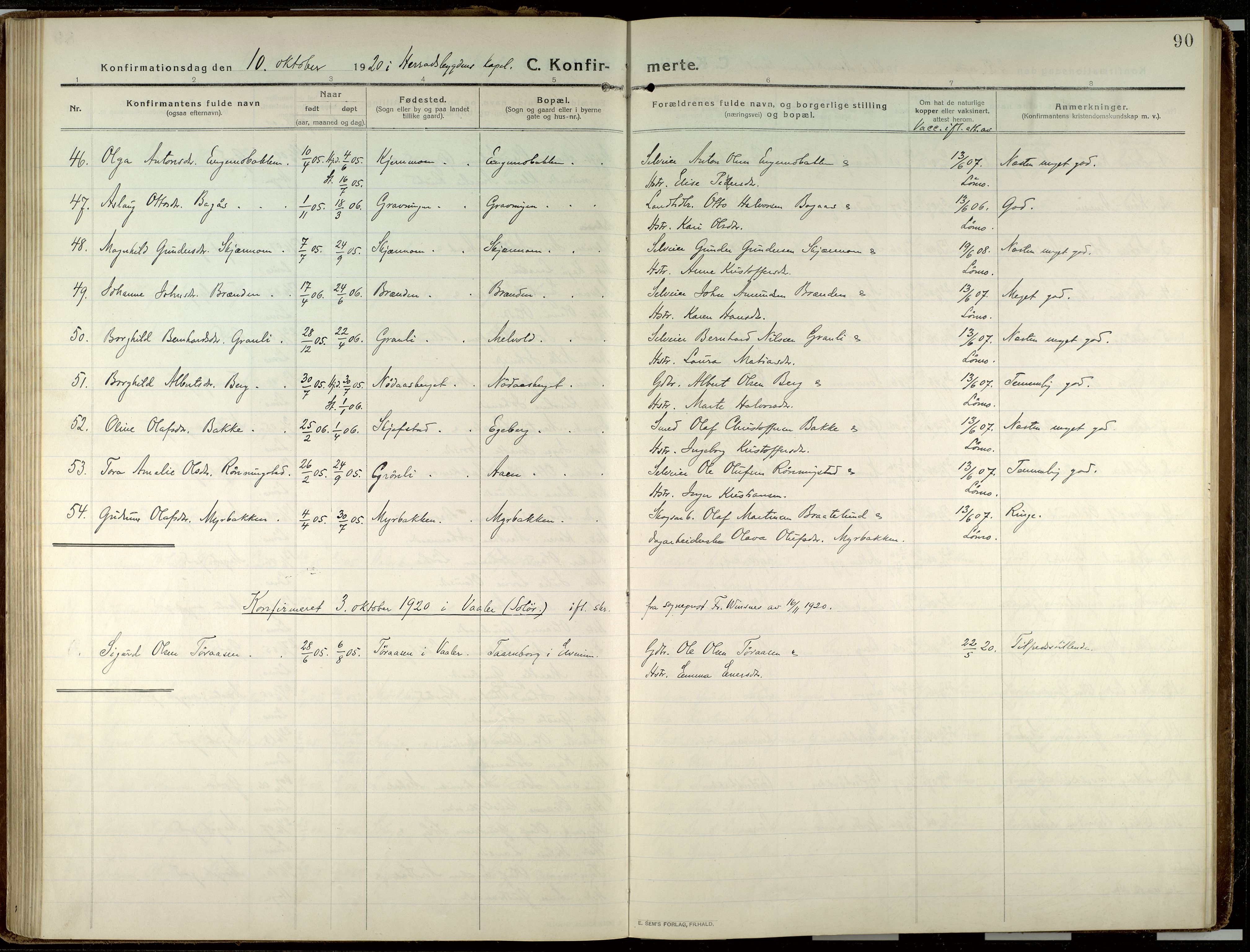 Elverum prestekontor, AV/SAH-PREST-044/H/Ha/Haa/L0023: Parish register (official) no. 23, 1914-1929, p. 90