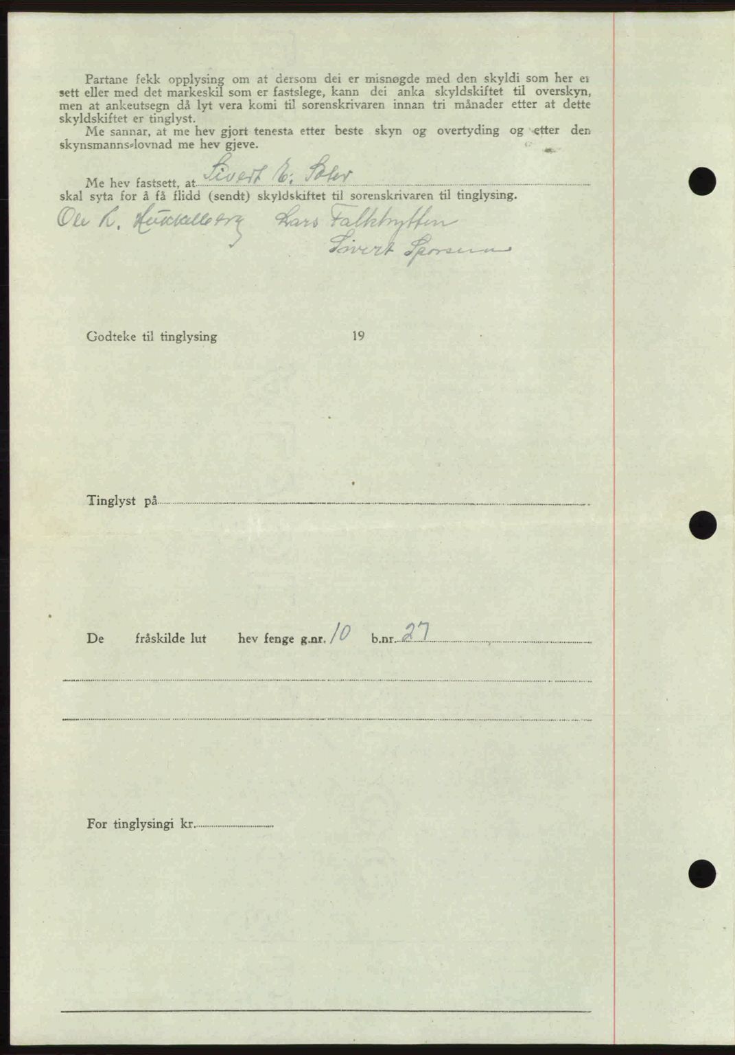 Romsdal sorenskriveri, AV/SAT-A-4149/1/2/2C: Mortgage book no. A21, 1946-1946, Diary no: : 2084/1946