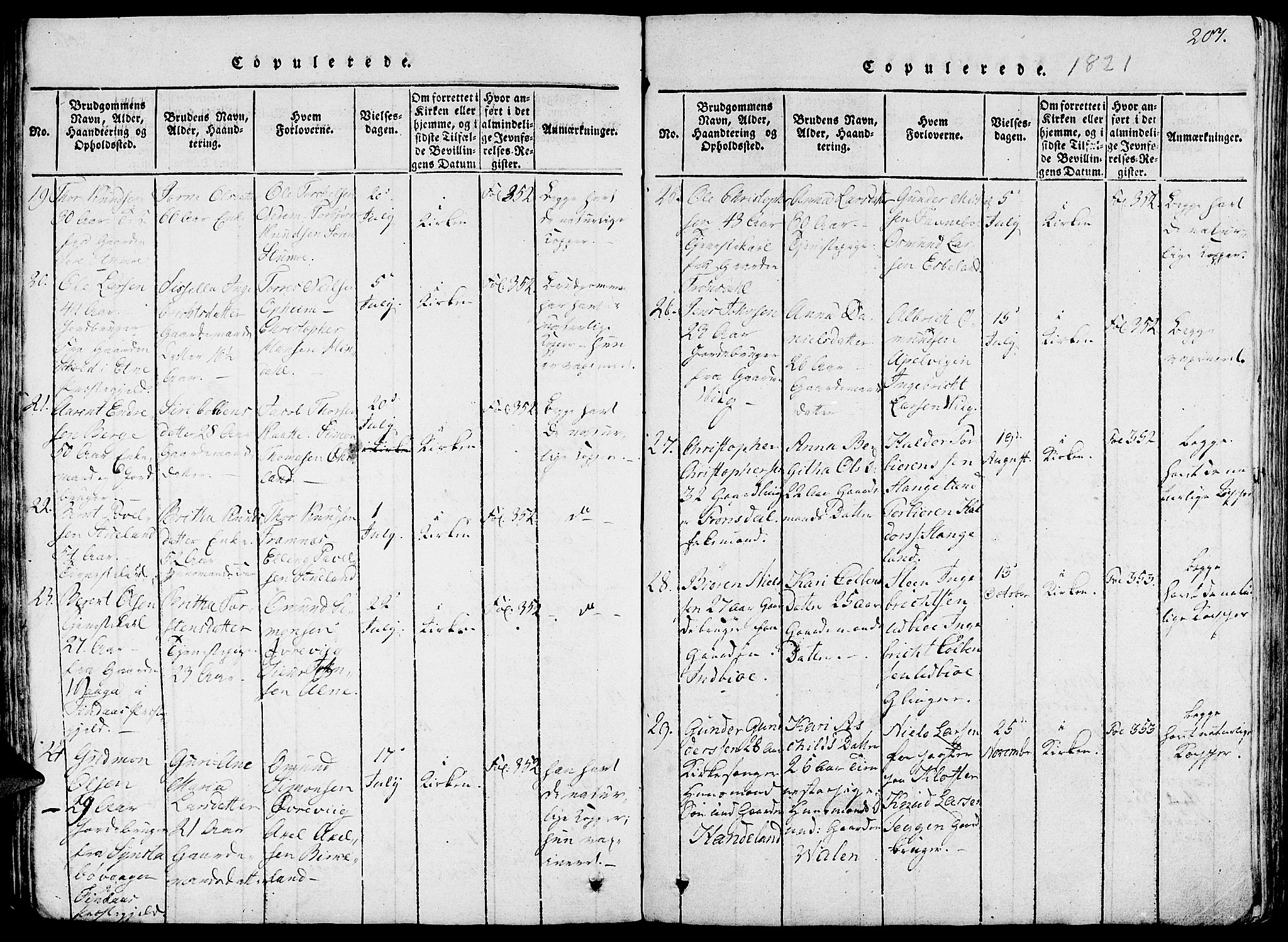 Fjelberg sokneprestembete, AV/SAB-A-75201/H/Haa: Parish register (official) no. A 4, 1816-1822, p. 207