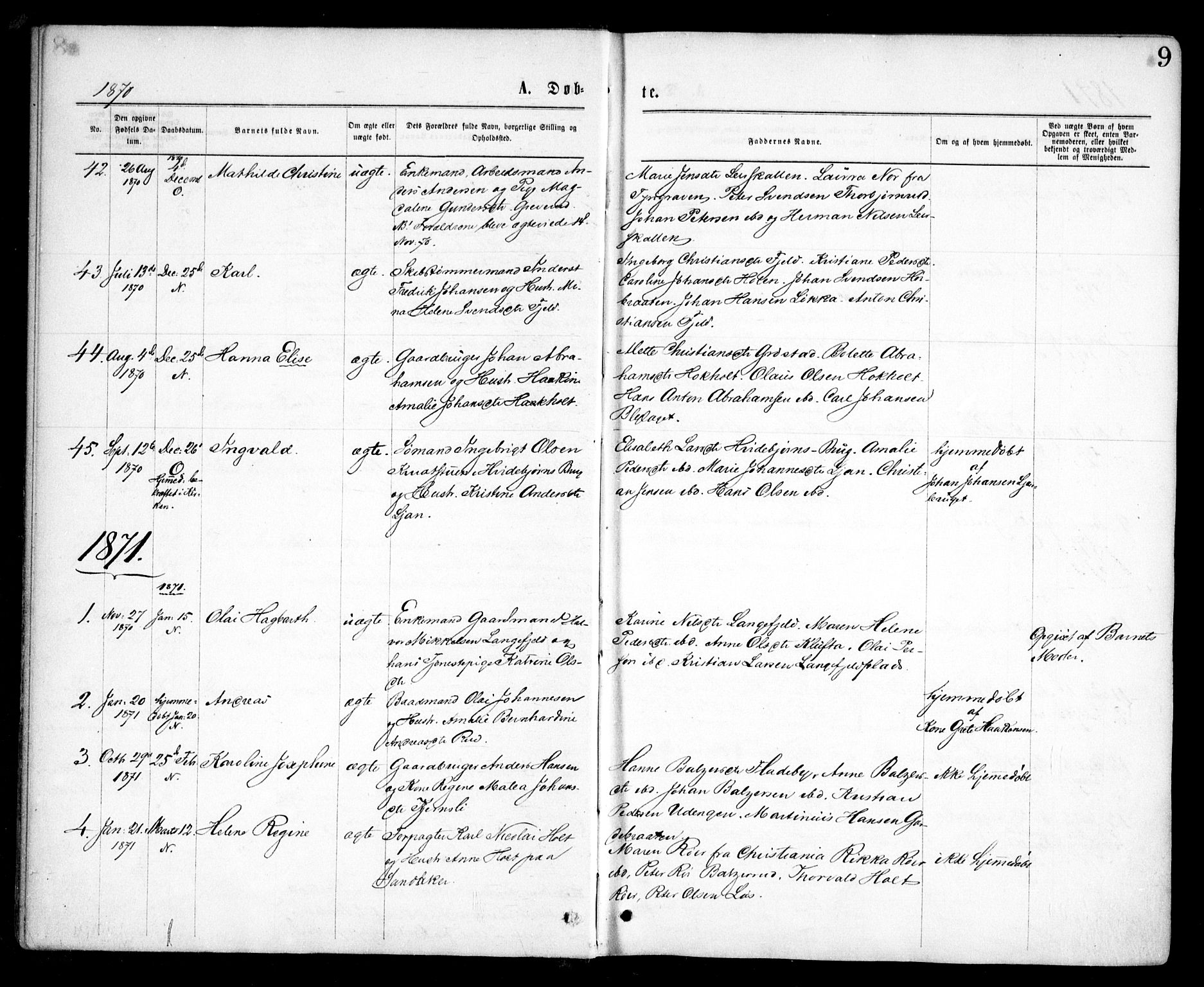 Nesodden prestekontor Kirkebøker, SAO/A-10013/F/Fa/L0008: Parish register (official) no. I 8, 1869-1879, p. 9