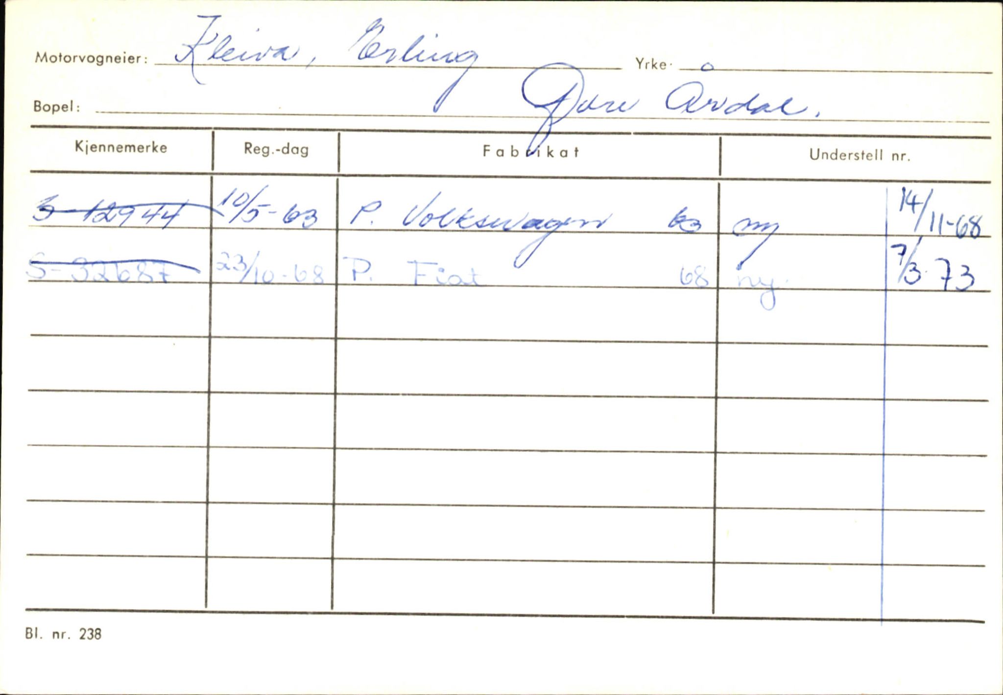 Statens vegvesen, Sogn og Fjordane vegkontor, AV/SAB-A-5301/4/F/L0145: Registerkort Vågsøy S-Å. Årdal I-P, 1945-1975, p. 1146