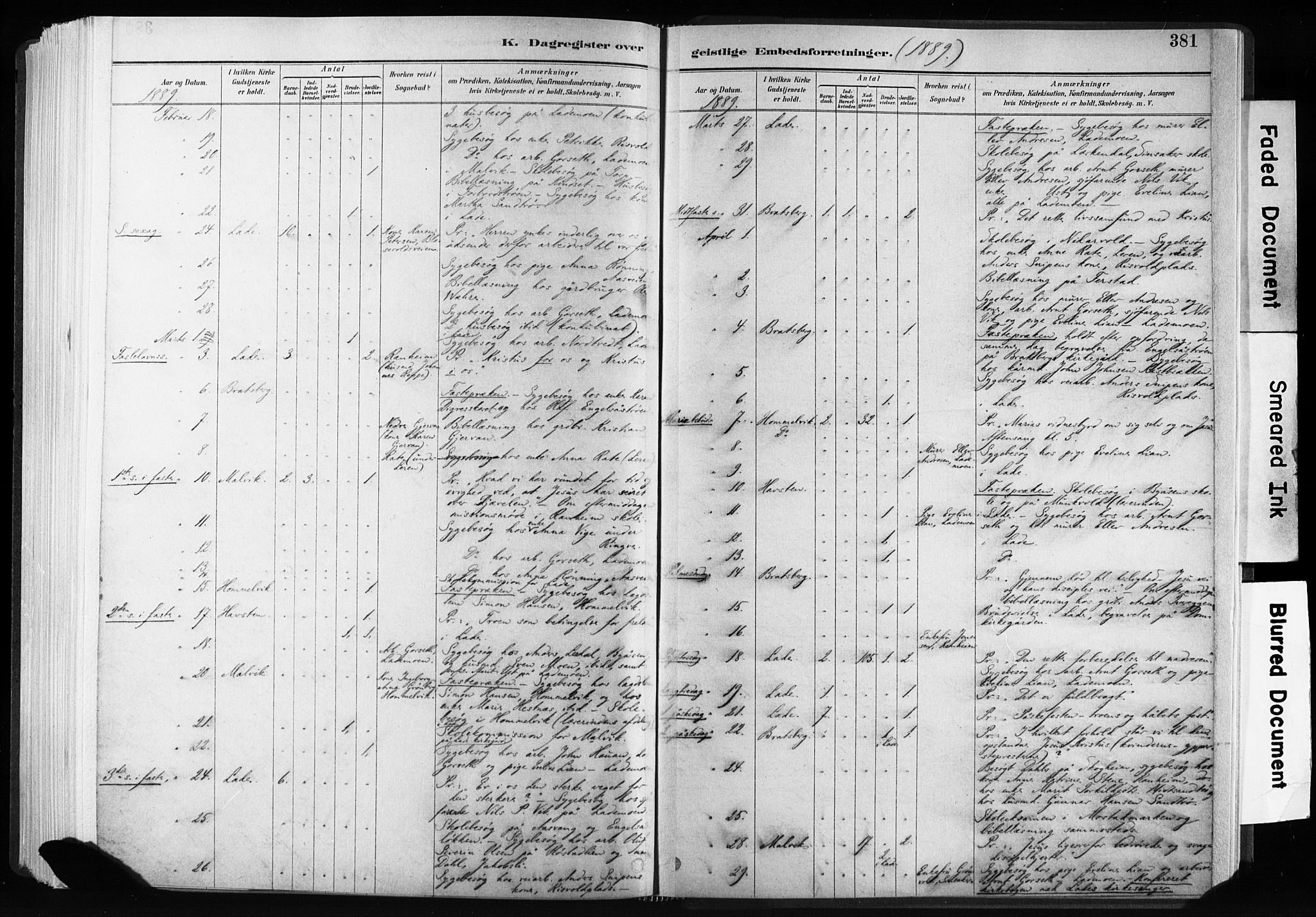 Ministerialprotokoller, klokkerbøker og fødselsregistre - Sør-Trøndelag, SAT/A-1456/606/L0300: Parish register (official) no. 606A15, 1886-1893, p. 381