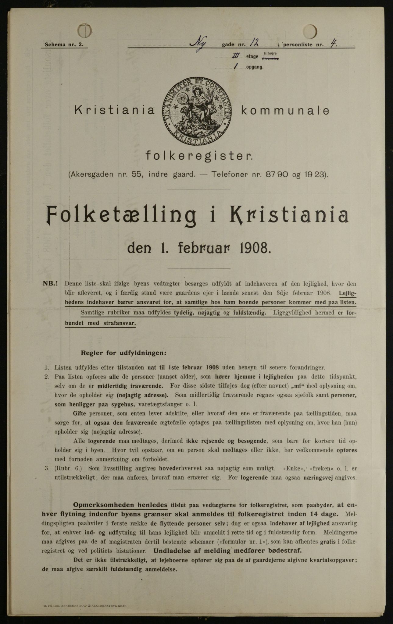 OBA, Municipal Census 1908 for Kristiania, 1908, p. 66521