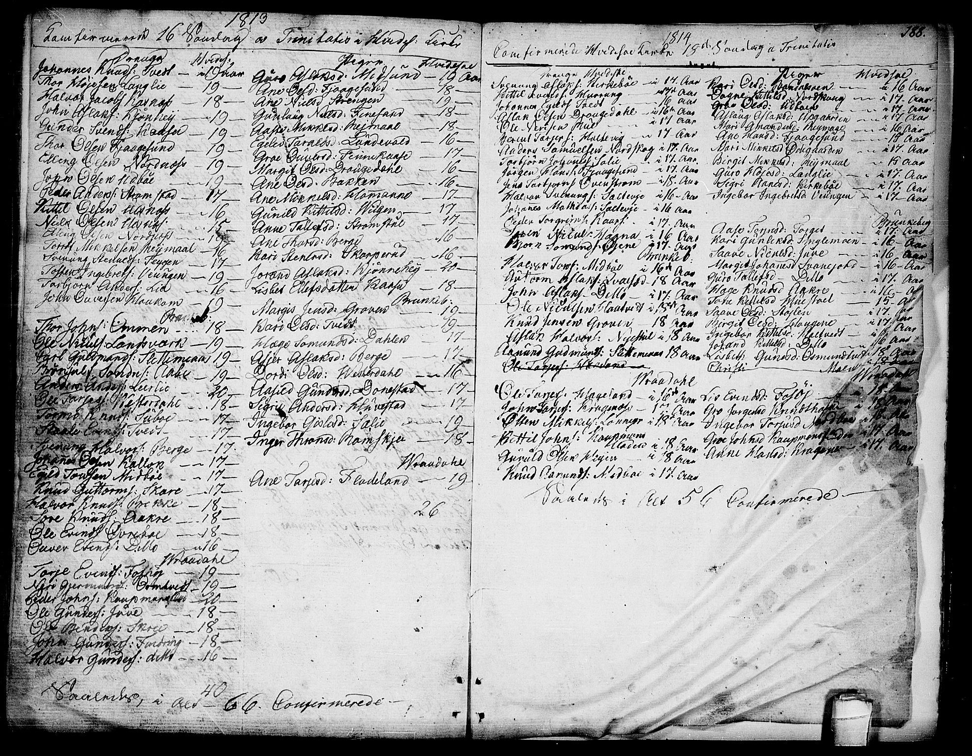 Kviteseid kirkebøker, SAKO/A-276/F/Fa/L0004: Parish register (official) no. I 4, 1800-1814, p. 188