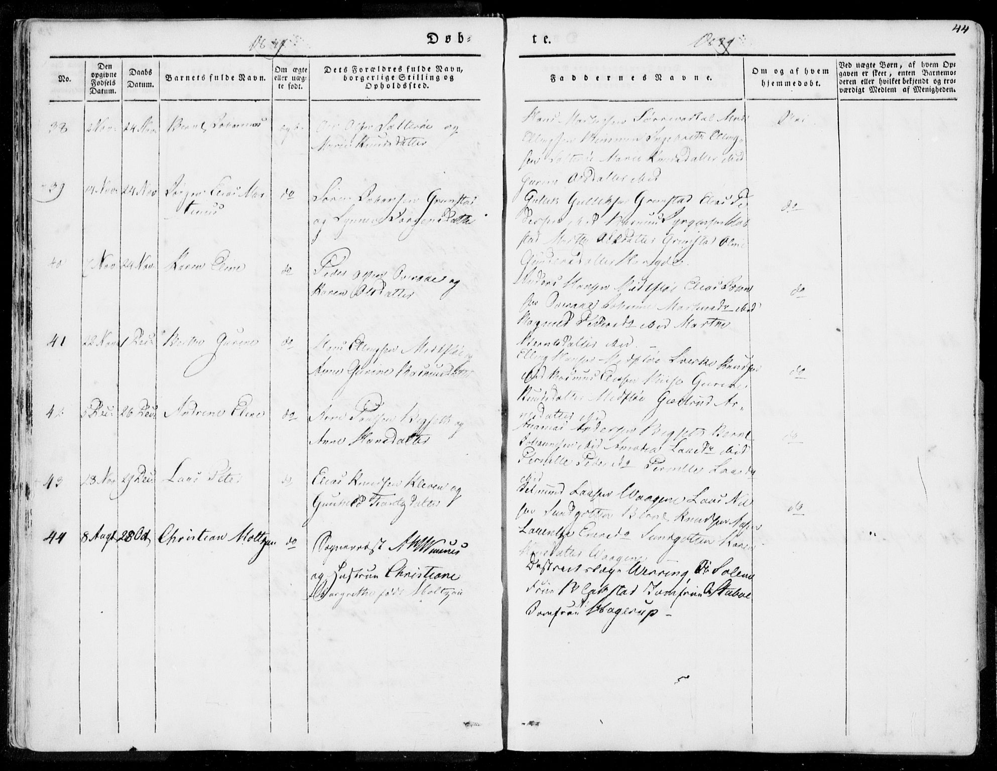 Ministerialprotokoller, klokkerbøker og fødselsregistre - Møre og Romsdal, AV/SAT-A-1454/509/L0104: Parish register (official) no. 509A02, 1833-1847, p. 44