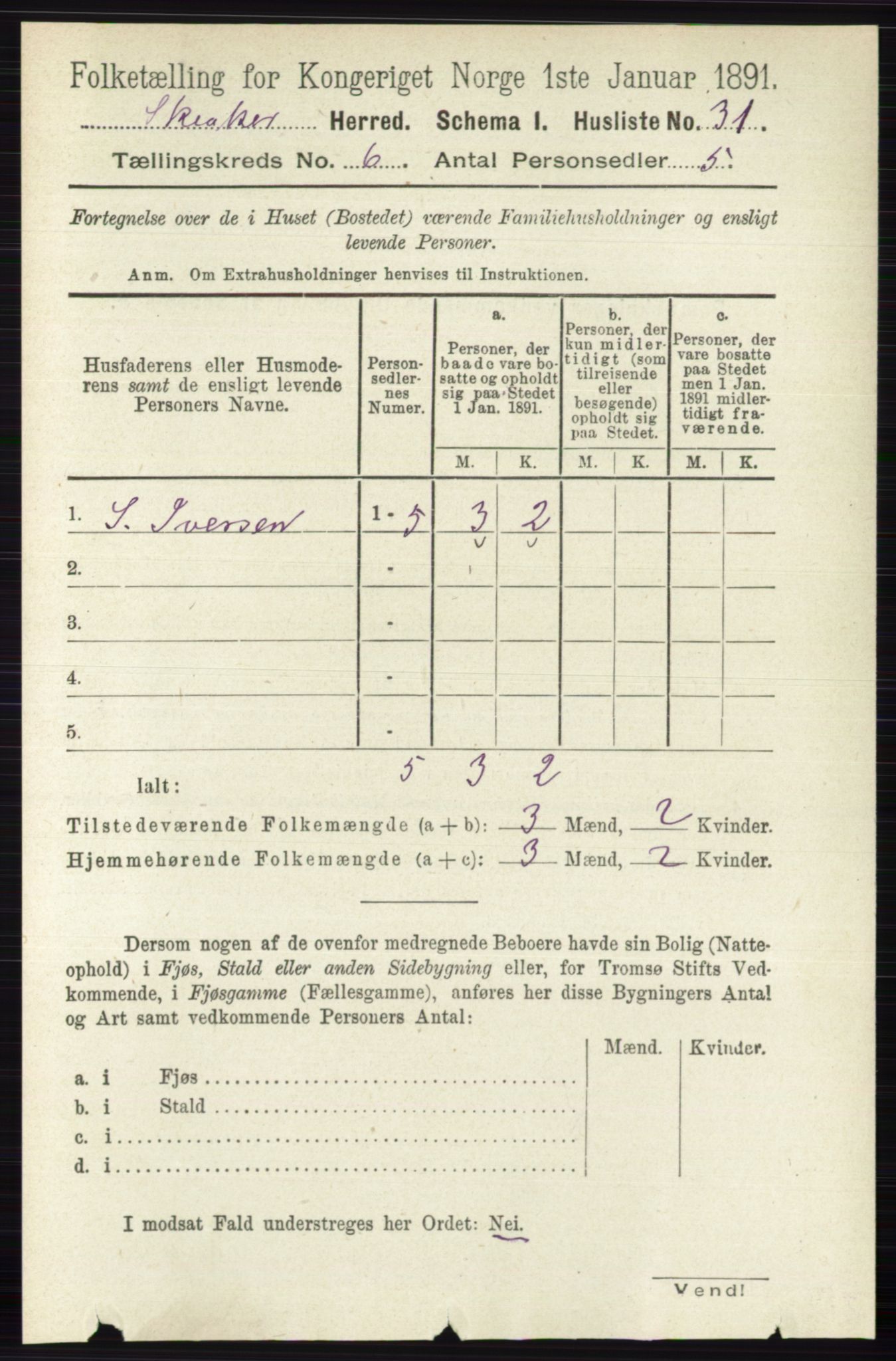 RA, 1891 census for 0513 Skjåk, 1891, p. 2012