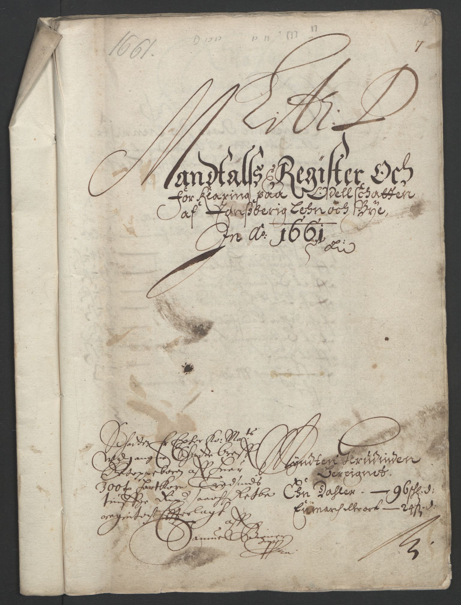 Rentekammeret inntil 1814, Reviderte regnskaper, Fogderegnskap, AV/RA-EA-4092/R32/L1838: Fogderegnskap Jarlsberg grevskap, 1661-1663, p. 96